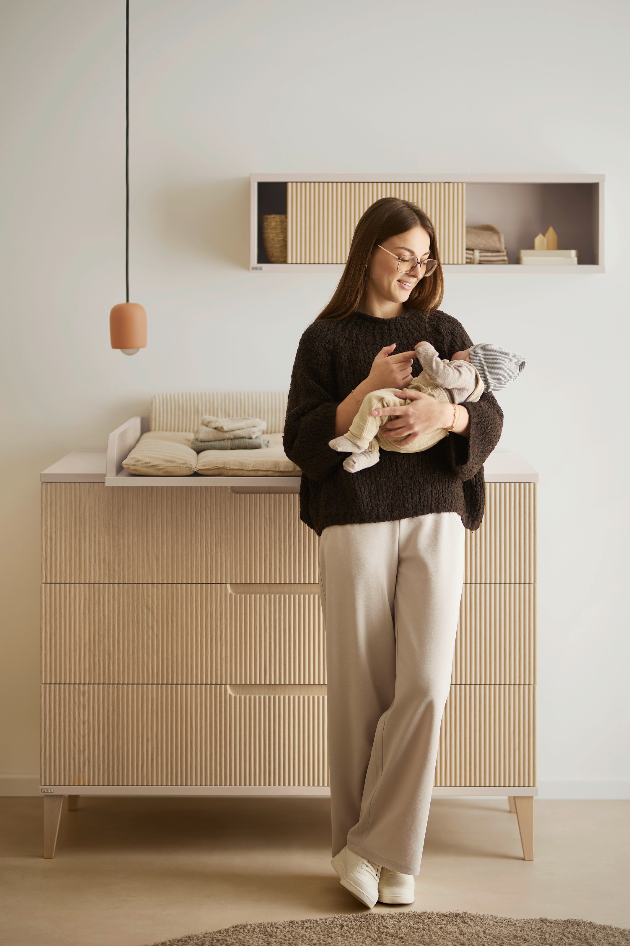 PAIDI Wickelaufsatz »JONTE in Beige, zur Erweiterung der Kommode« Wickelauflage aus Holz, mit gerundeten Kanten