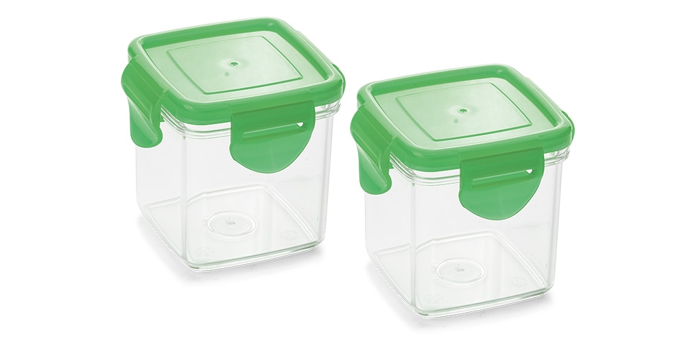 Auffangbehälter »Nicer Dicer Quick«, (Set, 4 tlg., (2 Dosen, 2 Deckel), verschließen...