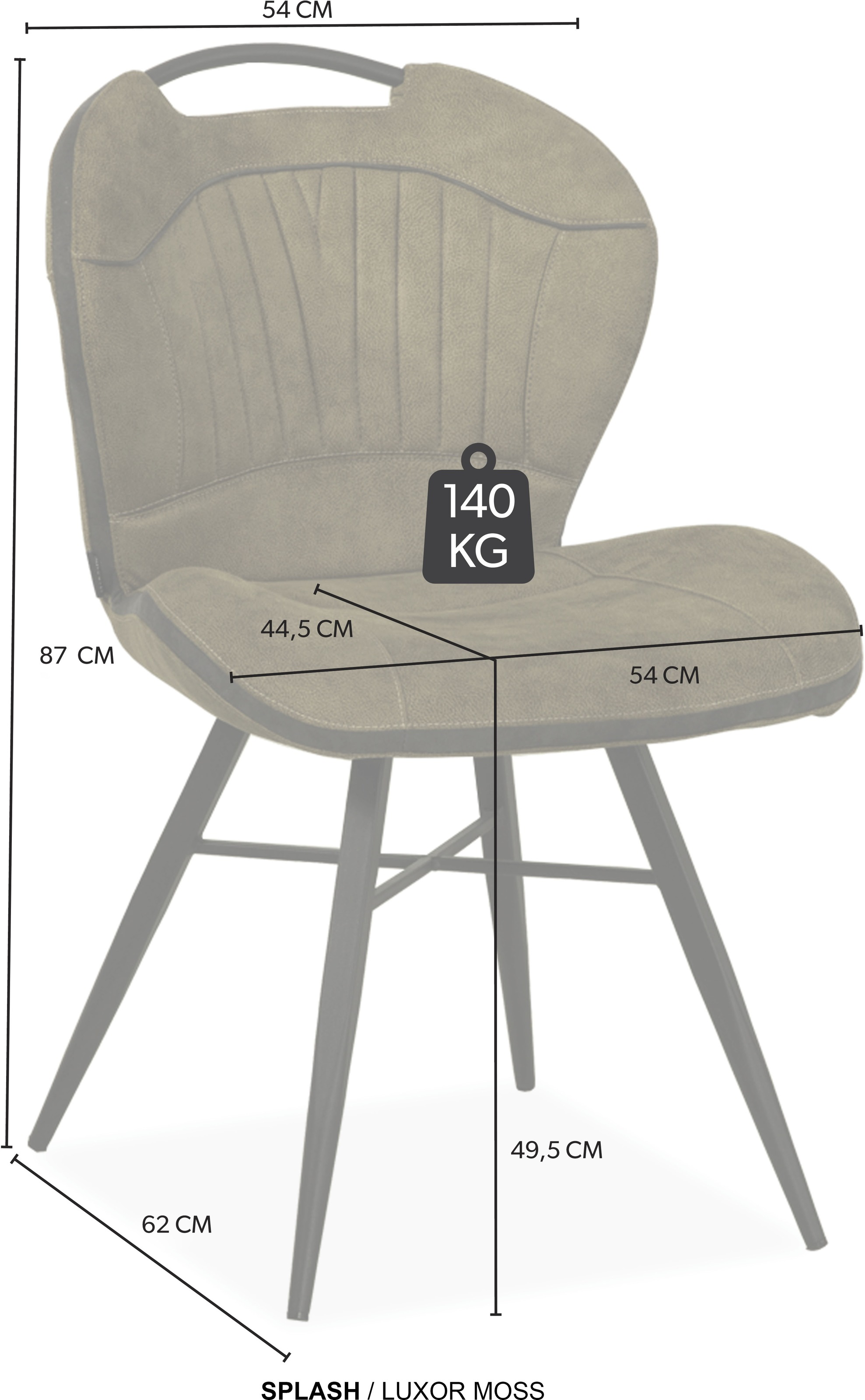 OMG Design Esszimmerstuhl »Splash« (Set) 1 Stk.Esszimmerstuhl, pflegeleichter Bezug, mit Handgriff