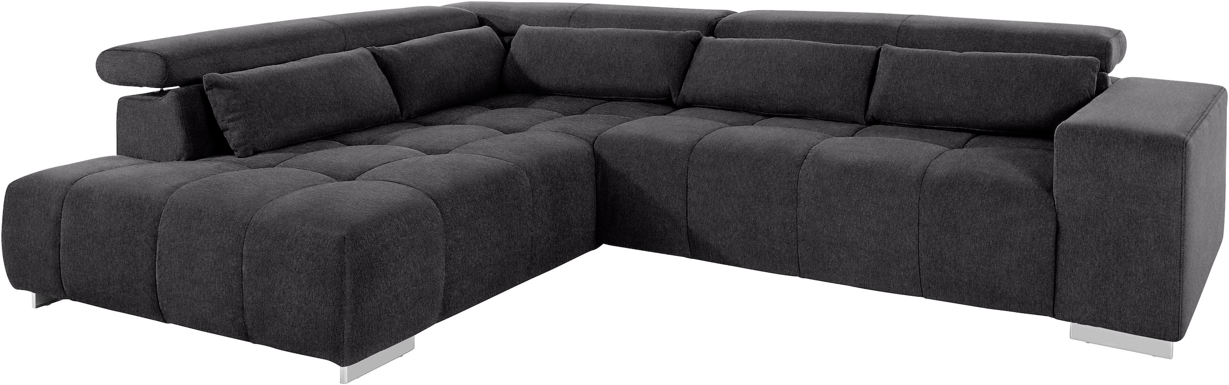 COTTA Ecksofa »Orion L-Form«, mit Kopfteilverstellung & 5 Nierenkissen