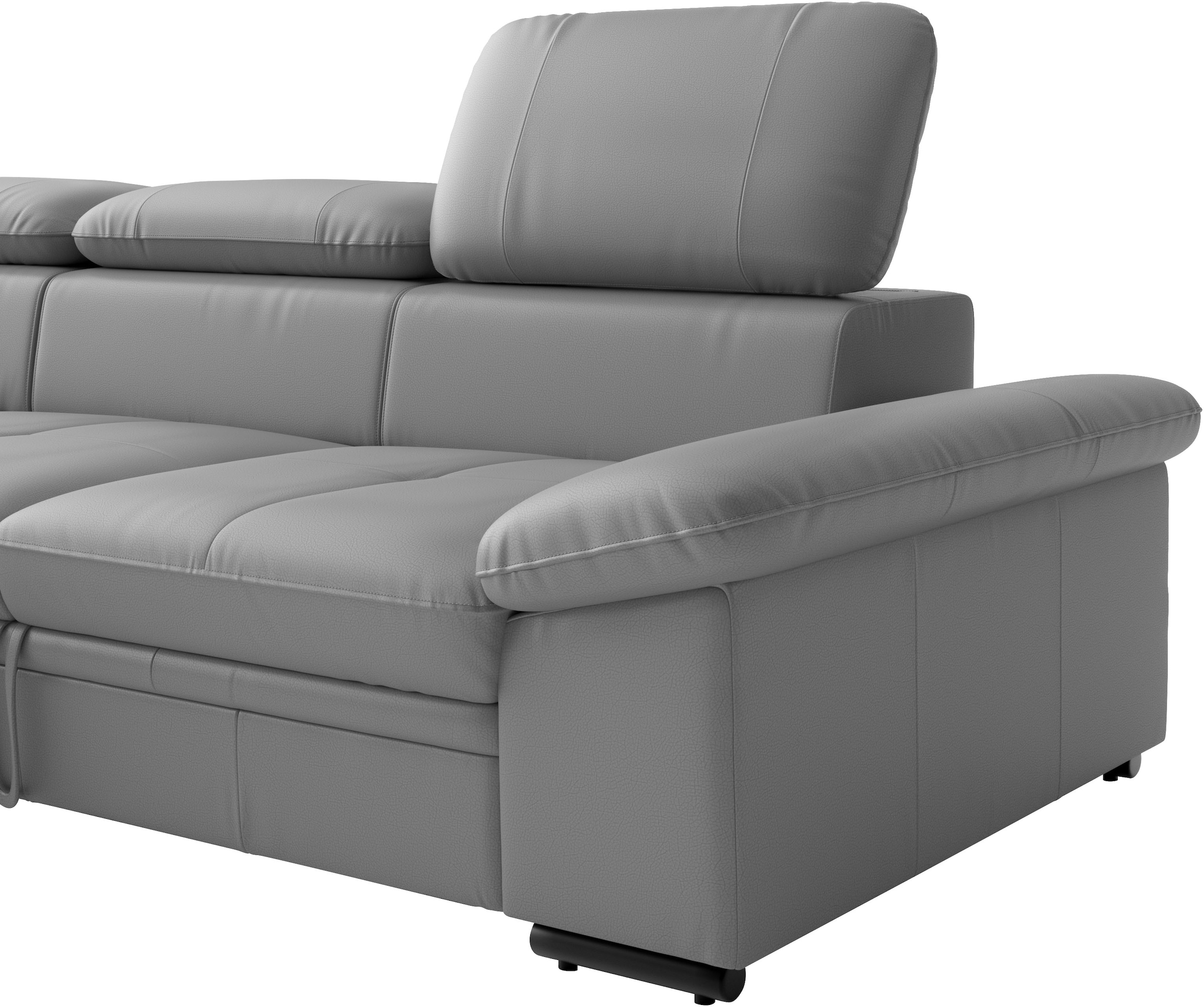 sit&more Ecksofa »Viola, Leder, L-Form, B: 260 cm, mit Armteil- und Kopfteilvertsellung« optional mit Schlaffunktion