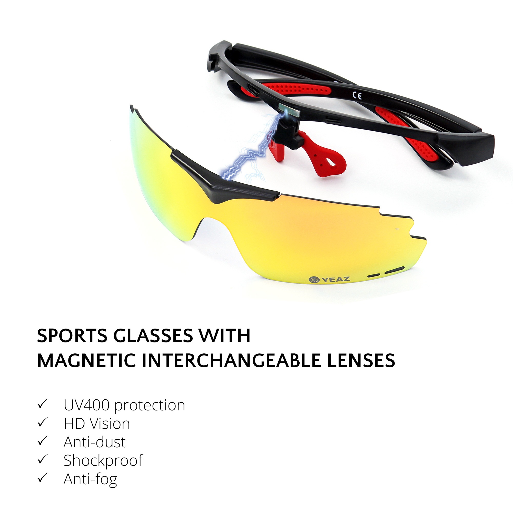 YEAZ Snowboardbrille »Magnet-Sport-Sonnenbrille SUNUP«