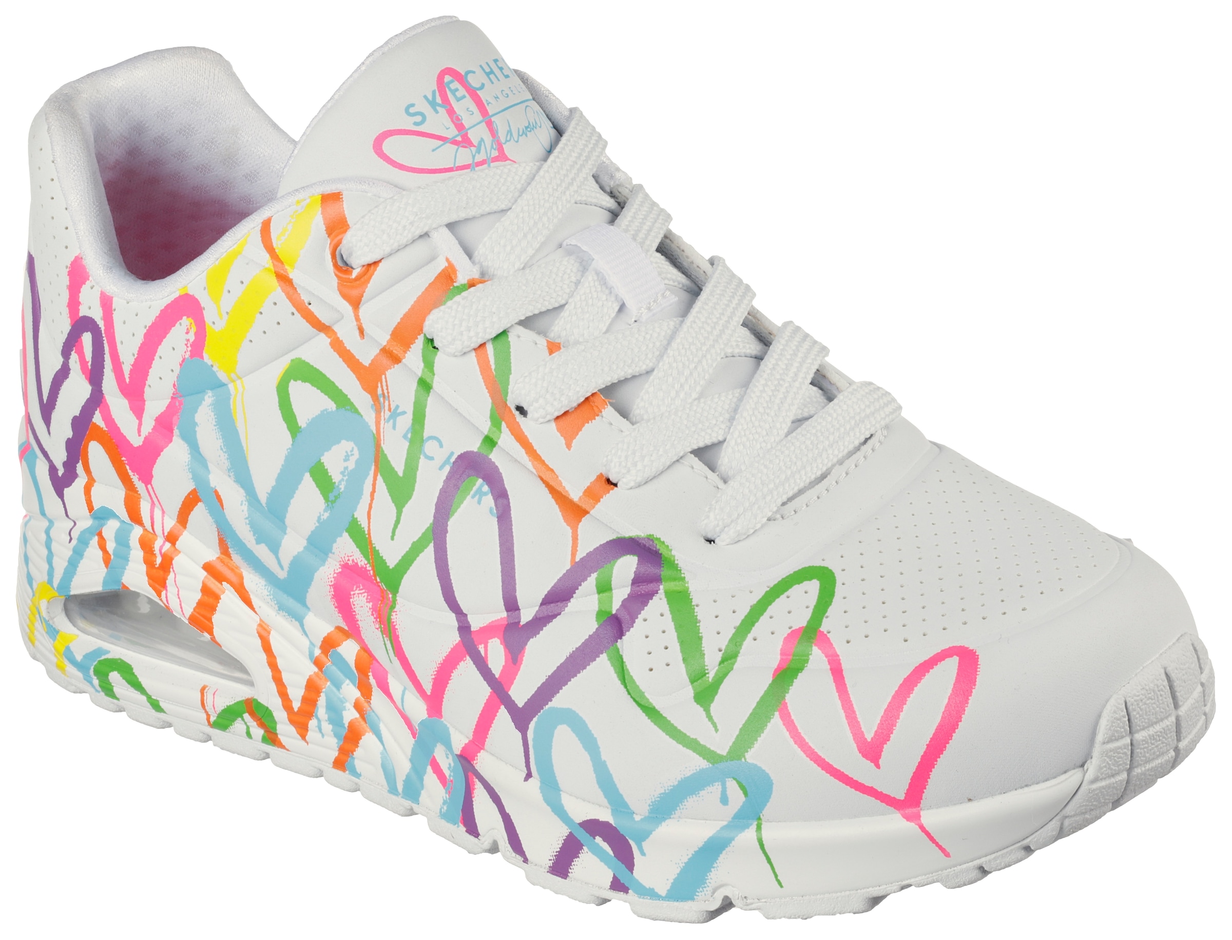 Skechers Sneaker »UNO - HIGHLIGHT LOVE«, Freizeitschuh, Halbschuh, Schnürschuh mit Herzchen-Print