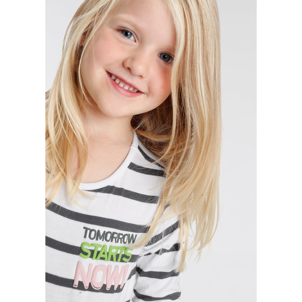 KIDSWORLD Kleid & Leggings »Tomorrow starts now!«, (Set, 2 tlg.), süßes Outfit