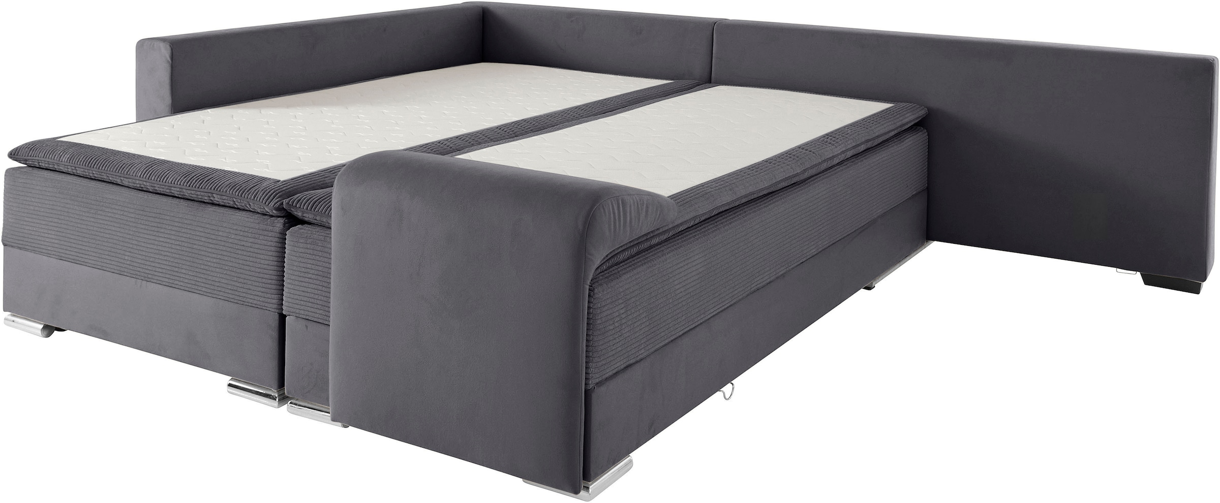 INOSIGN Ecksofa »Night & Day L-Form mit Dauer-Schlaffunktion mit Armlehne«, mit Boxspring-Bettfunktion 180x200 cm und Bettkasten, Dauerschläfer!