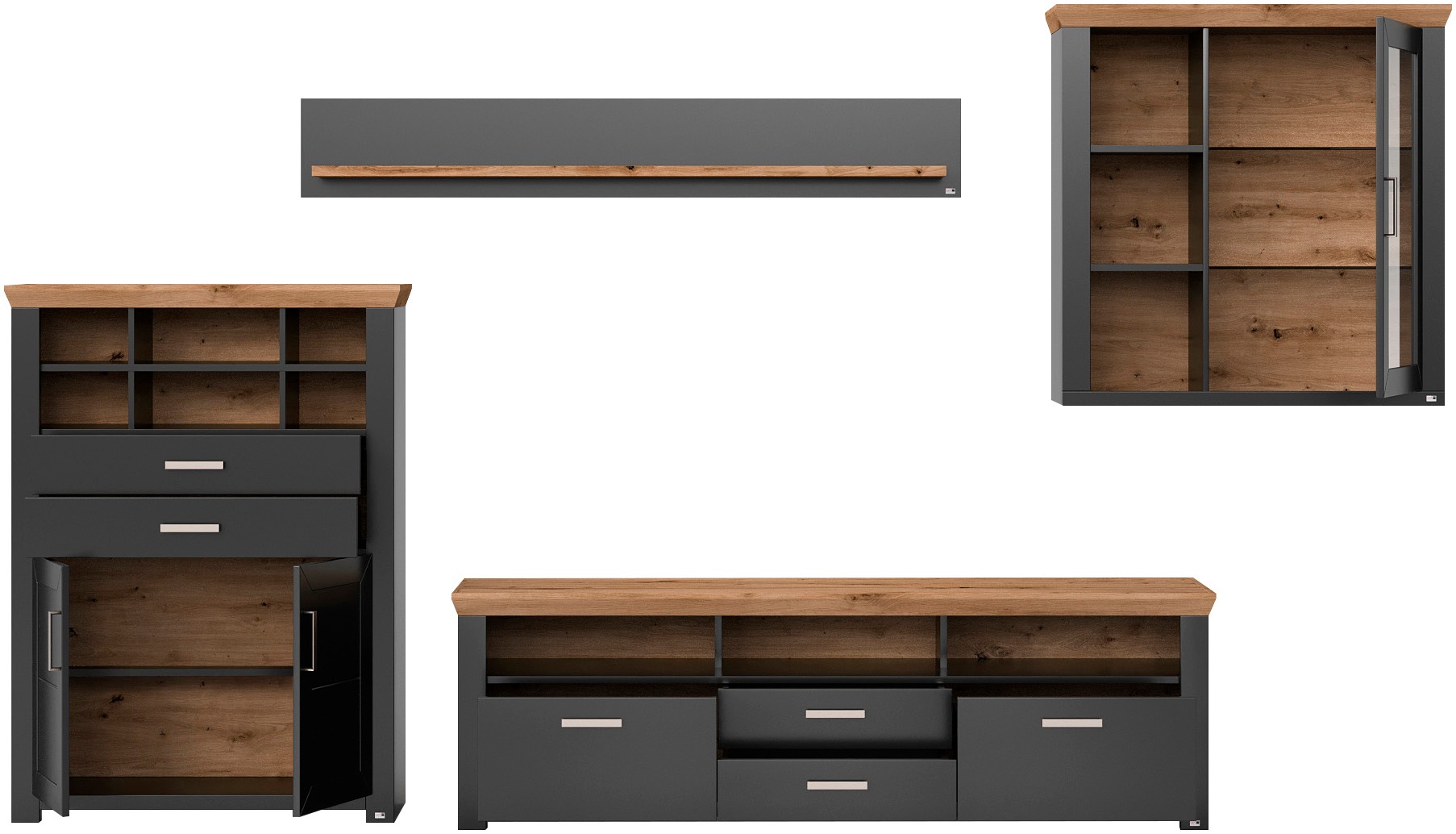 set one by Musterring Wohnwand »York« 4 Stk. tlg.