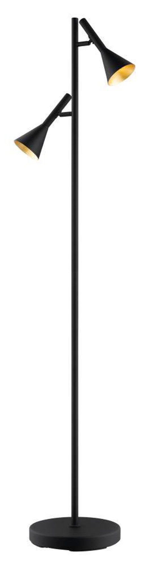 EGLO Stehlampe »CORTADERAS«, 2 flammig, Leuchtmittel GU10 | LED wechselbar, Stehleuchte aus Stahl in Schwarz, Gold, Lampe mit Tritt-Schalter, GU10