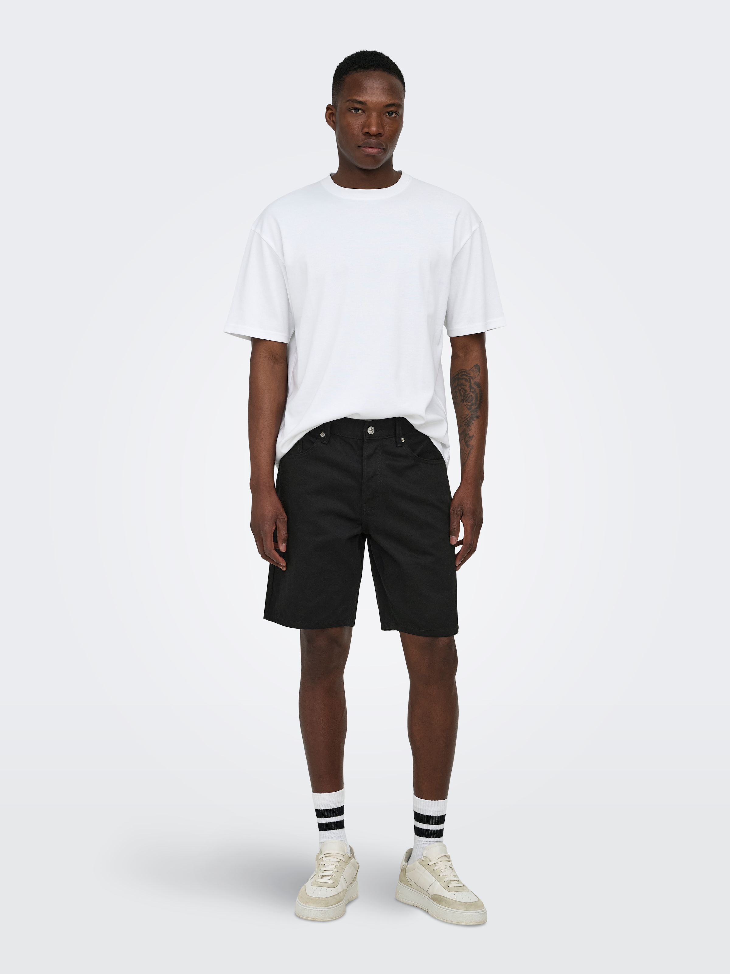 ONLY & SONS Jeansshorts »ONSEDGE STAY BD 6992 AZG DNM SHORTS NOOS« Baumwolle, straight fit
