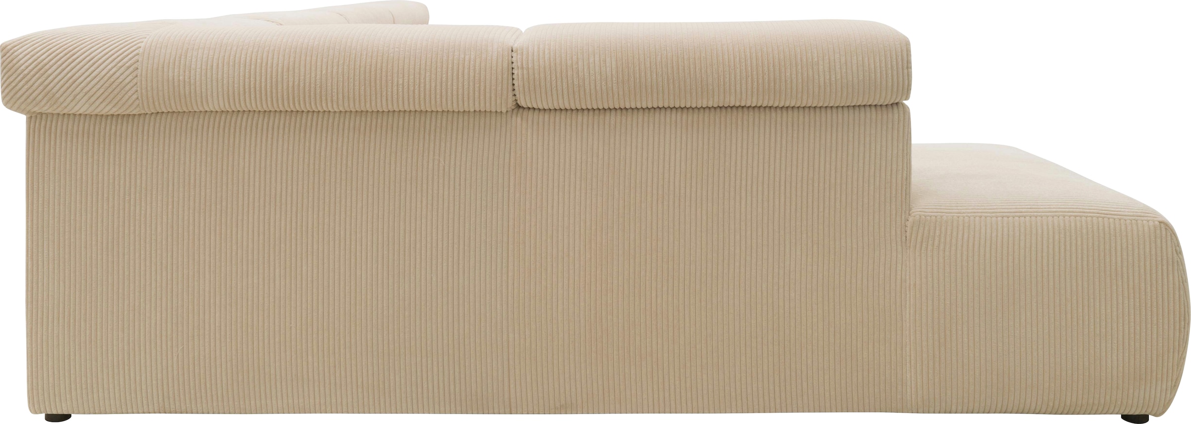 DOMO collection Wohnlandschaft »Brandon, belastbar bis 140kg/ Sitz, B/T: 359/228 cm, U-Form«, ohne Sitztiefenverstellung, Cord, creme
