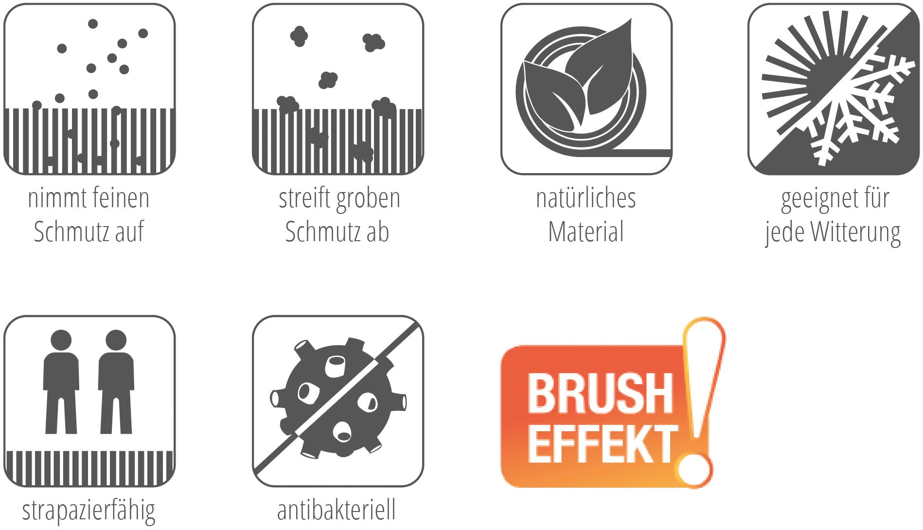 ASTRA Fußmatte »Coco Brush« rechteckig 32 mm Höhe Kokos Brusch, mit Draht, schmutzabweisend, Bürstenmatte
