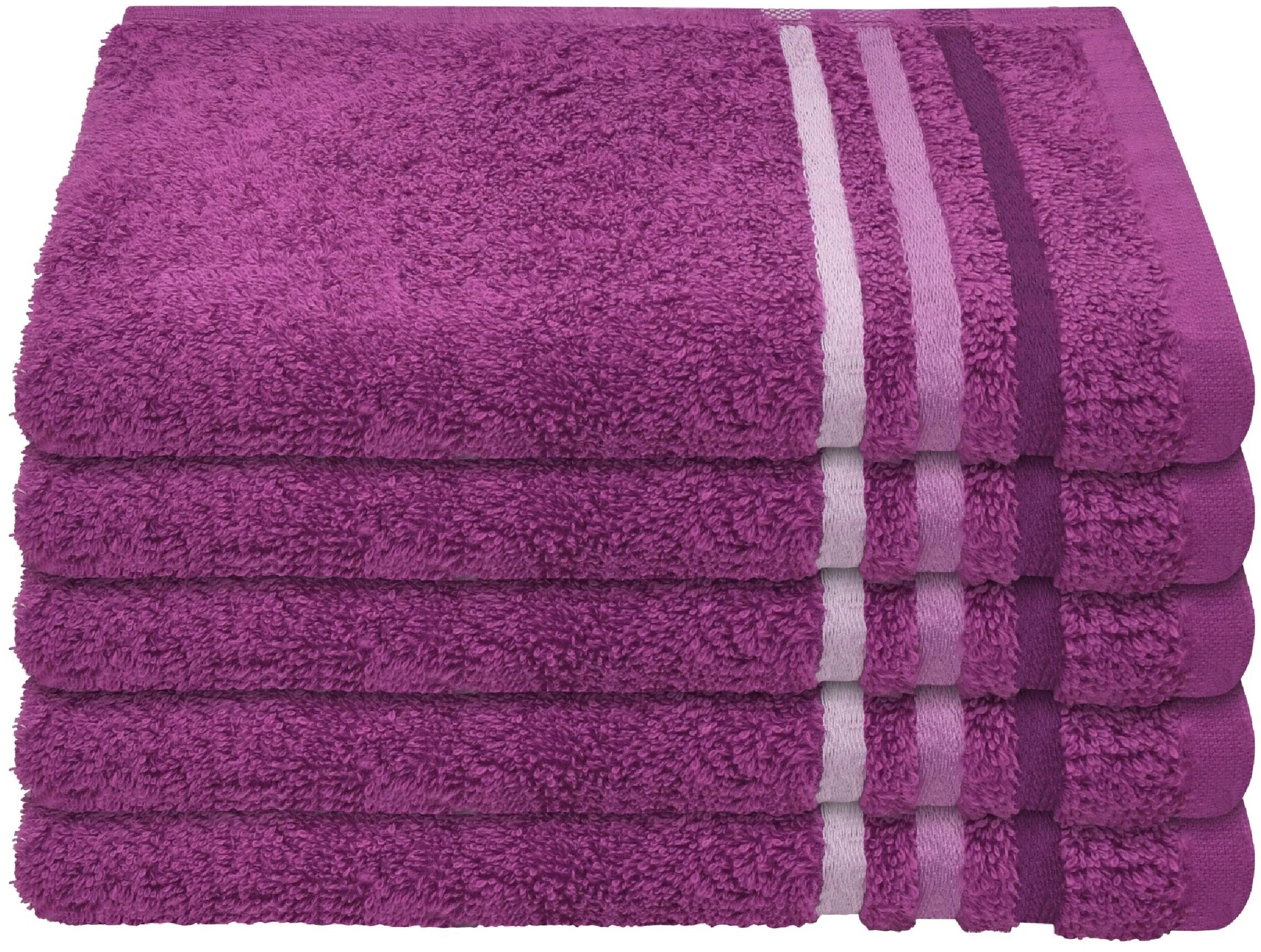 Schiesser Gästehandtücher »Skyline Color aus 100 % Baumwolle mit eleganter Streifenbordüre«, (Set, 5 St., 5 Gästehandtücher (30x50 cm), MADE IN GREEN by OEKO-TEX®