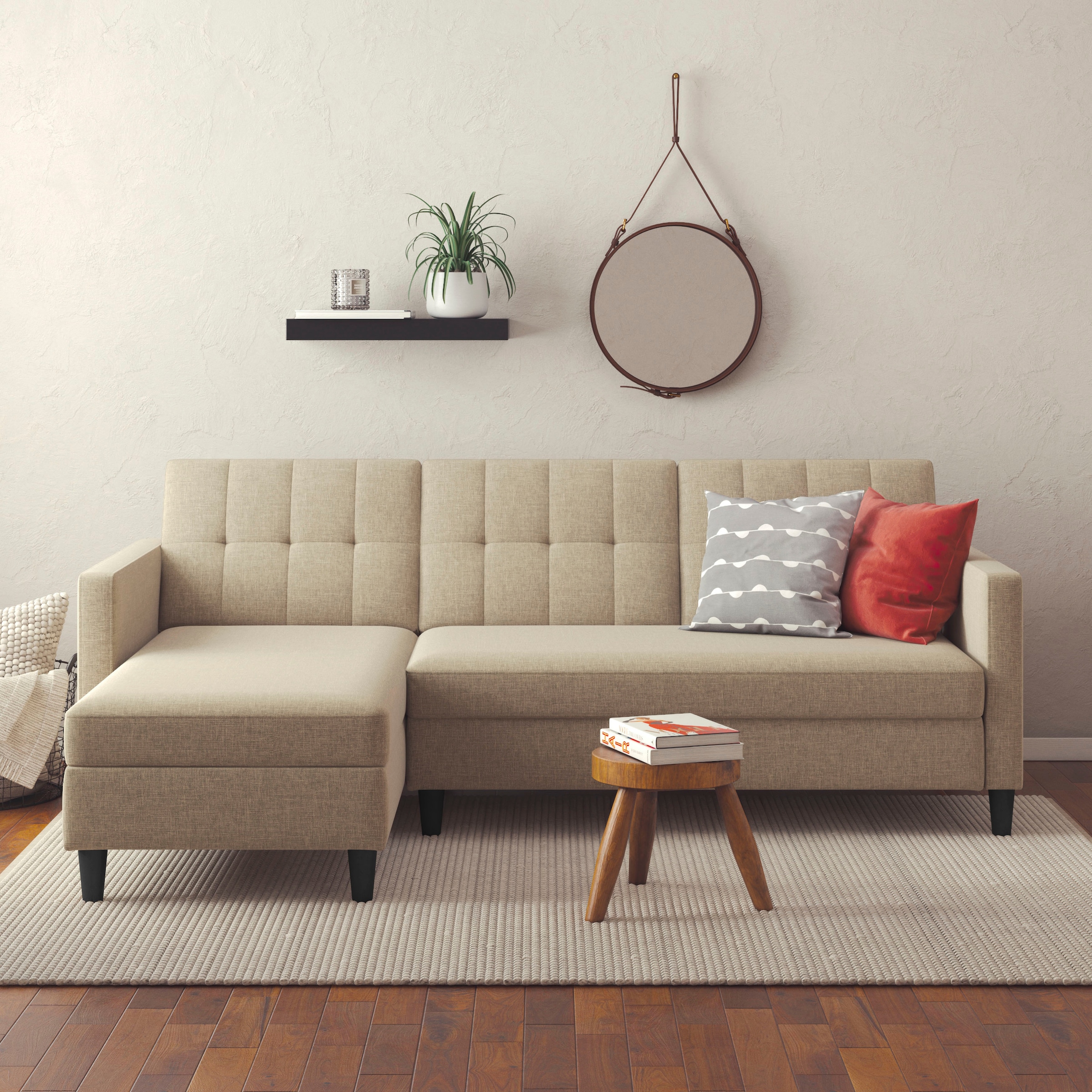 Dorel Home Ecksofa »Hartford II«, mit Bettfunktion und Stauraum, Recamiere beidseitig montierbar