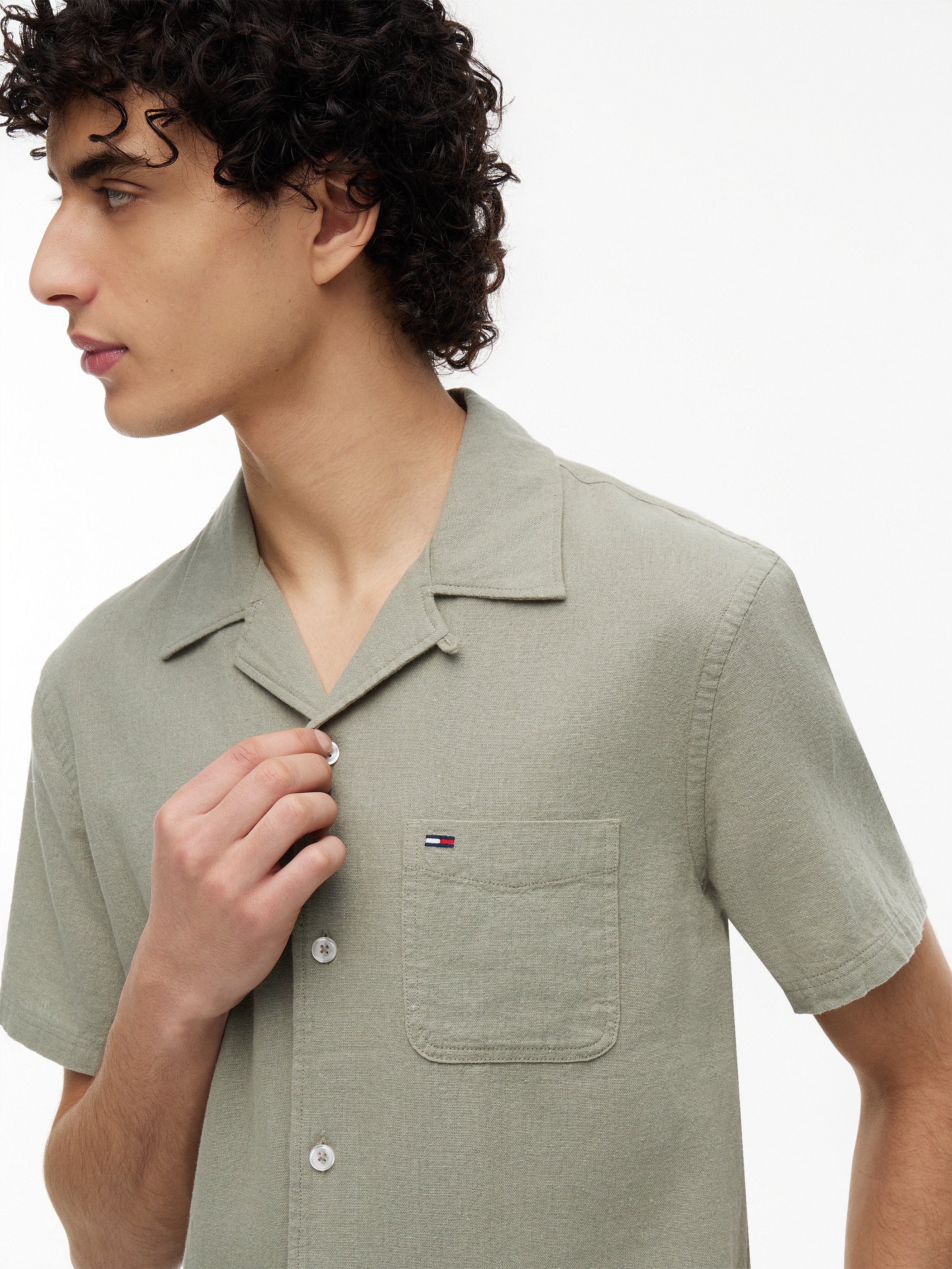 Tommy Jeans Leinenhemd »TJM REGULAR LINEN BLEND CAMP« mit Reverskragen