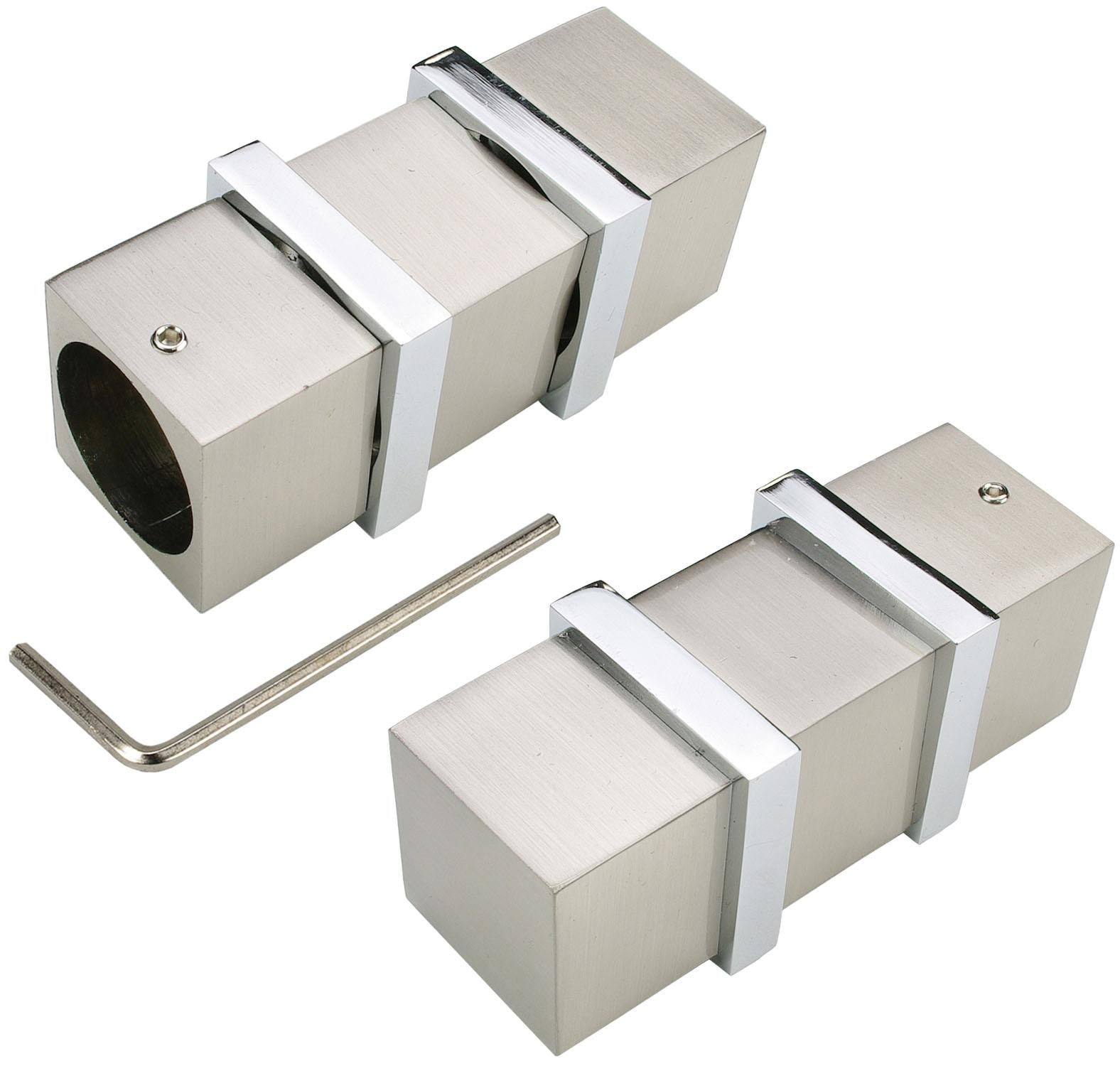 Liedeco Gardinenstange »CELQUADE01SG2L«, 2 läufig-läufig, Fixmaß, 2-läufig im Fixmaß Ø 25/20 mm