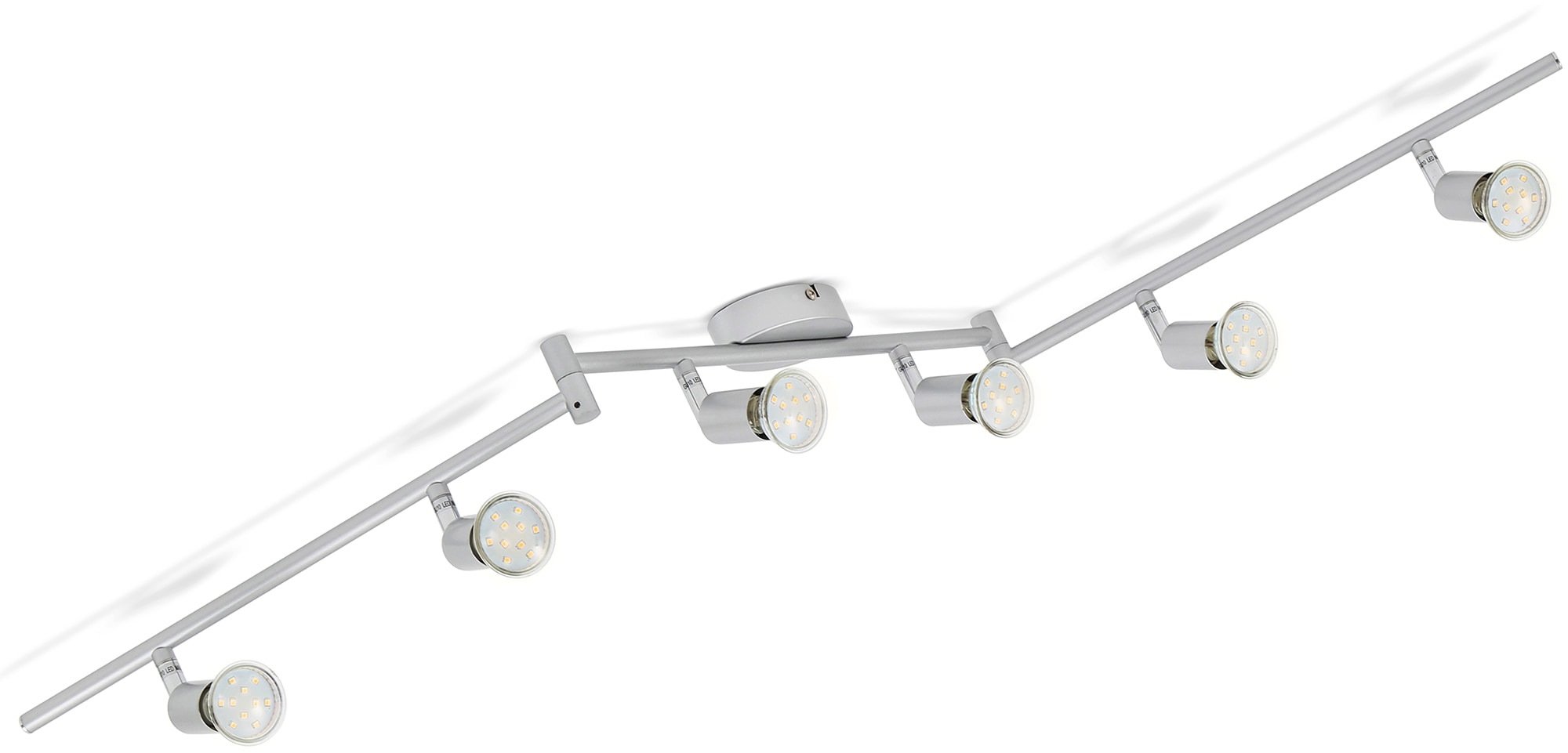 B.K.Licht LED Deckenspots, 6 flammig, Leuchtmittel LED-Board | Leuchtmittel wechselbar, LED Deckenleuchte, schwenkbar, Spots, inkl. 6x GU10 Leuchtmittel