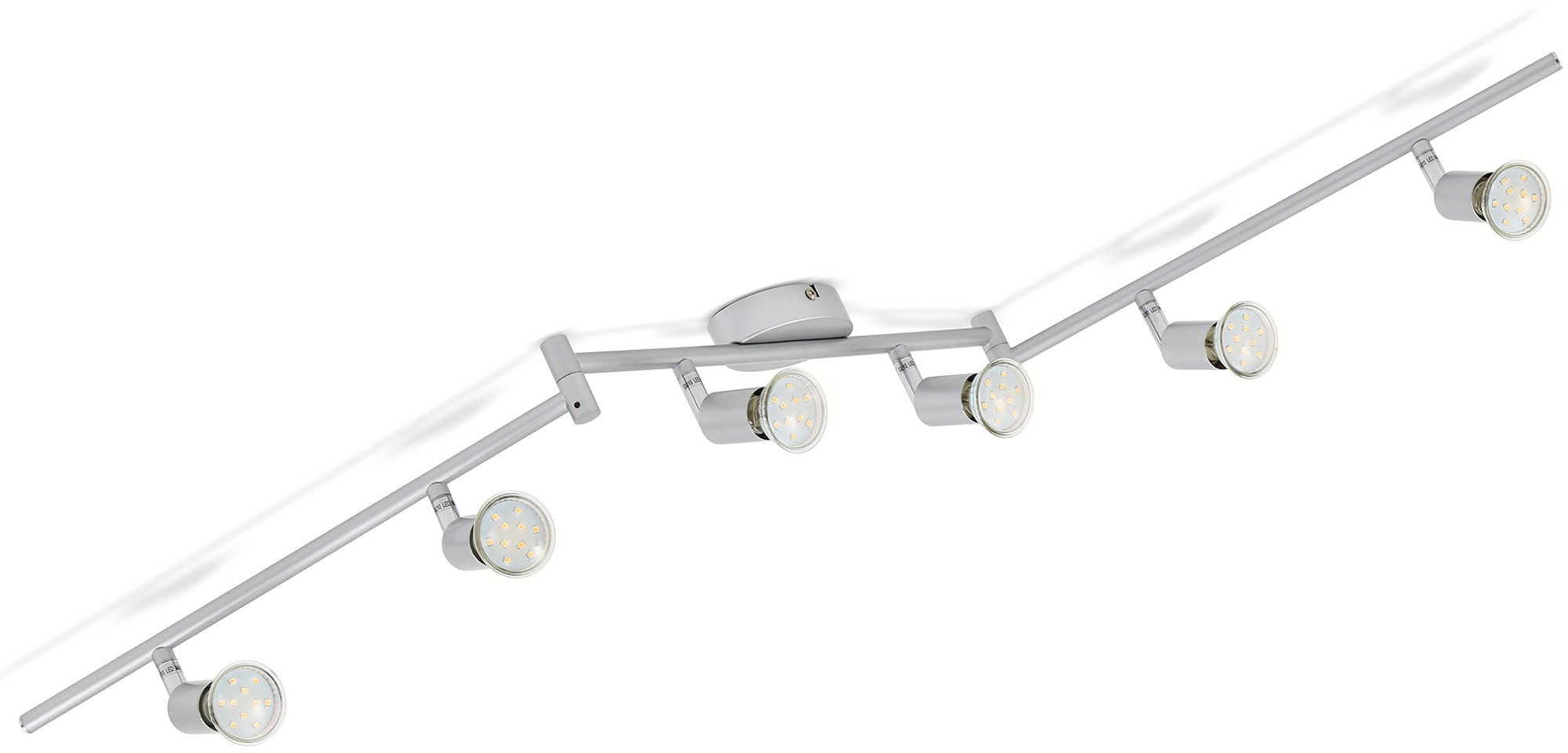 B.K.Licht LED Deckenspots, 6 flammig, Leuchtmittel GU10 | Leuchtmittel wechselbar, LED Deckenleuchte, schwenkbar, Spots, inkl. 6x GU10 Leuchtmittel