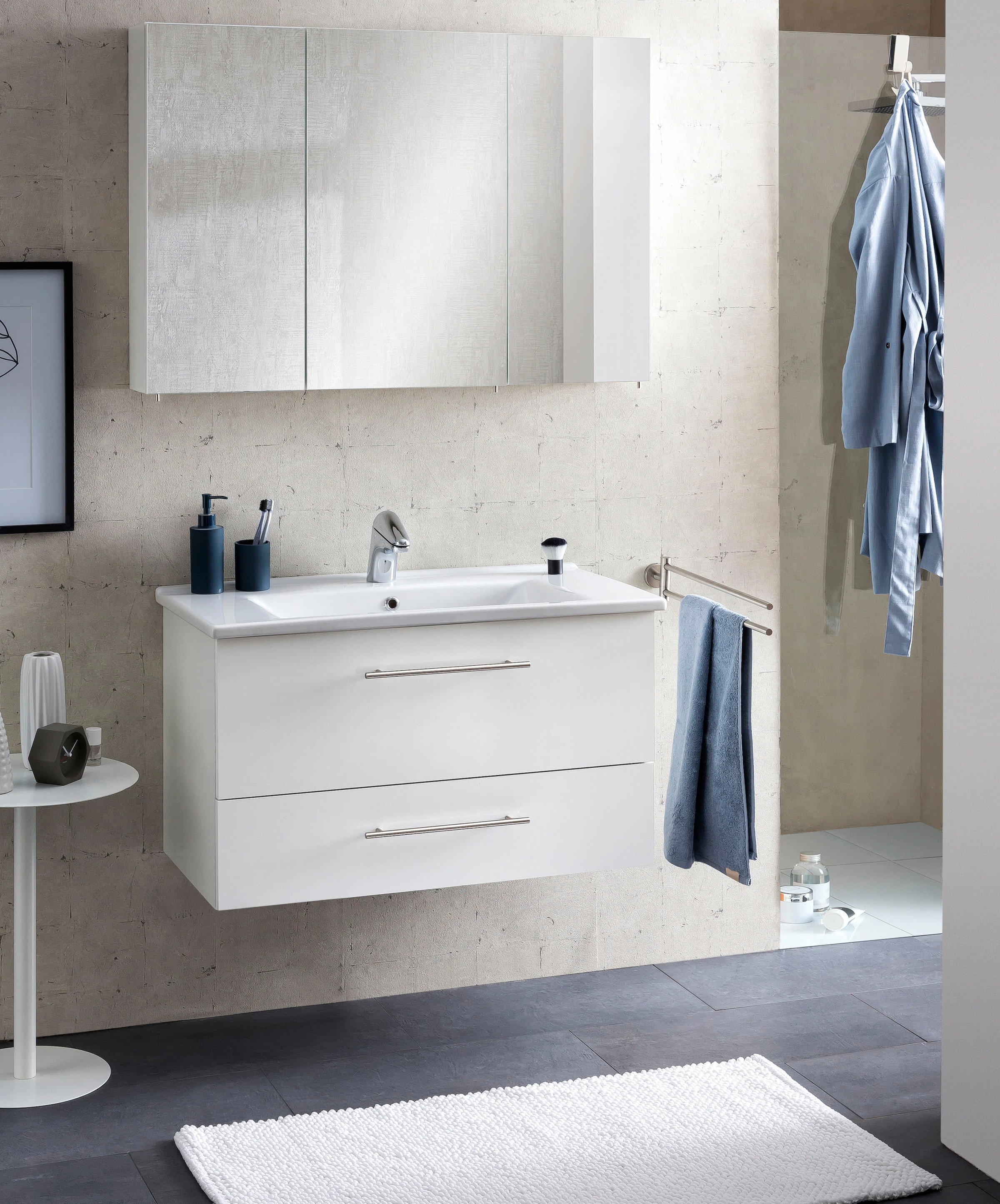 Schildmeyer Spiegelschrank »Basic, Spiegelschrank, Made in Germany, B: 100 cm« Solide Verarbeitung - Dieses Produkt ist in Deutschland gefertigt