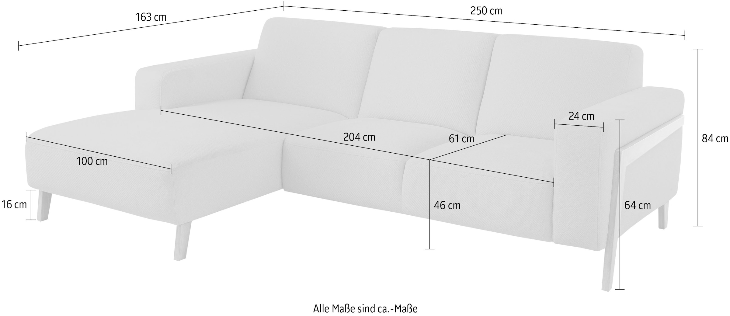 exxpo - sofa fashion Ecksofa »Starr, modern und klassisches Design, hochwertige Verarbeitung, bequem« L-Form, wahlw. elektrische Sitztiefenverstellung, Massivholzfüße