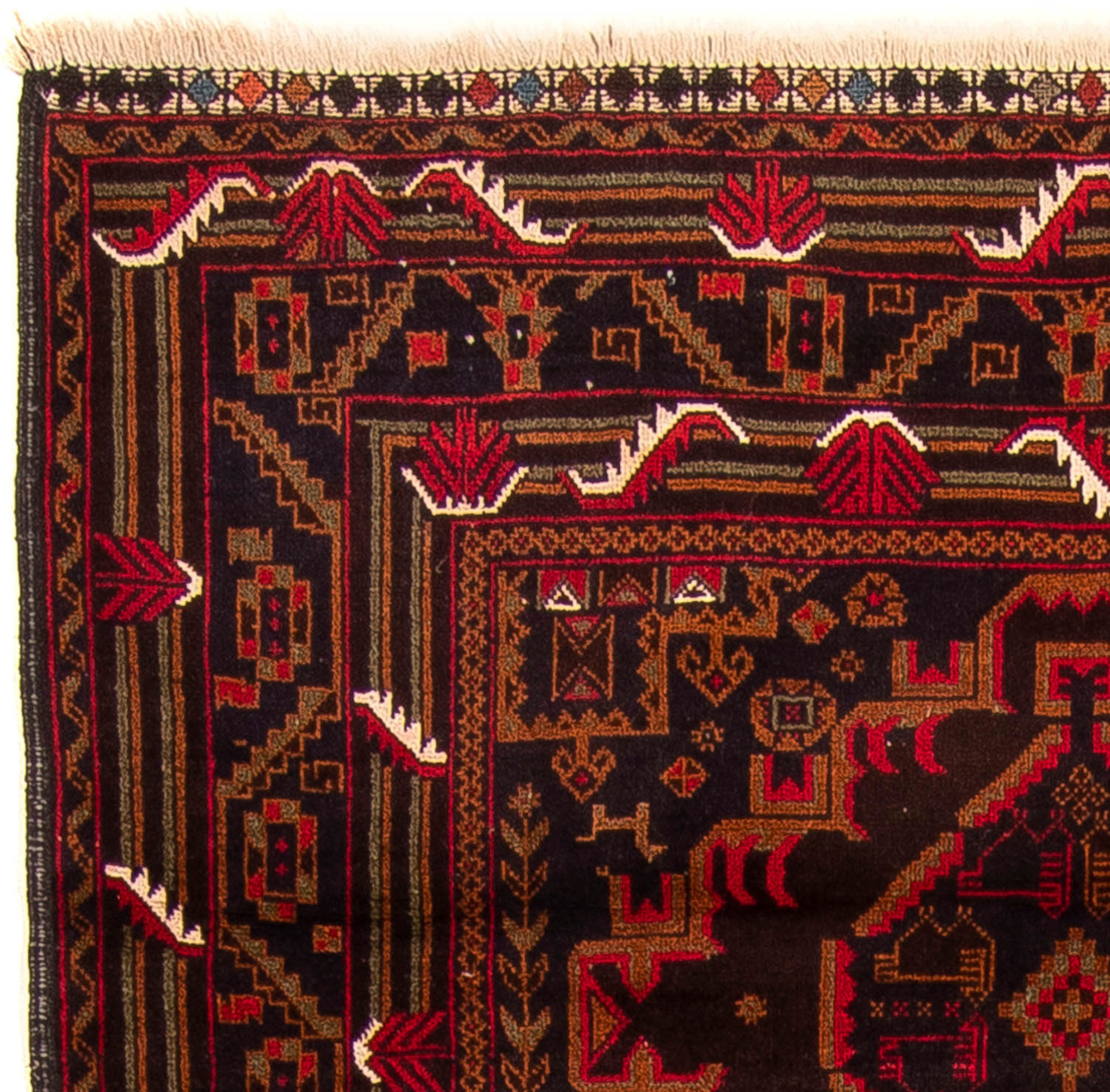 morgenland Orientteppich »Belutsch - 204 x 125 cm - braun«, rechteckig, Wohnzimmer, Handgeknüpft, Einzelstück mit Zertifikat