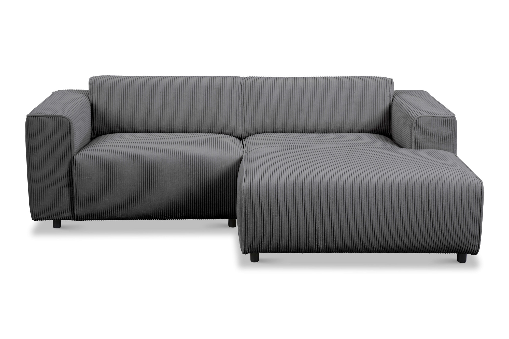 andas Ecksofa »Noord mit Kedernaht, Breite 234 cm«, Cord, Struktur, Webstoff, mit Wellenunterfederung, Massivholzrahmen