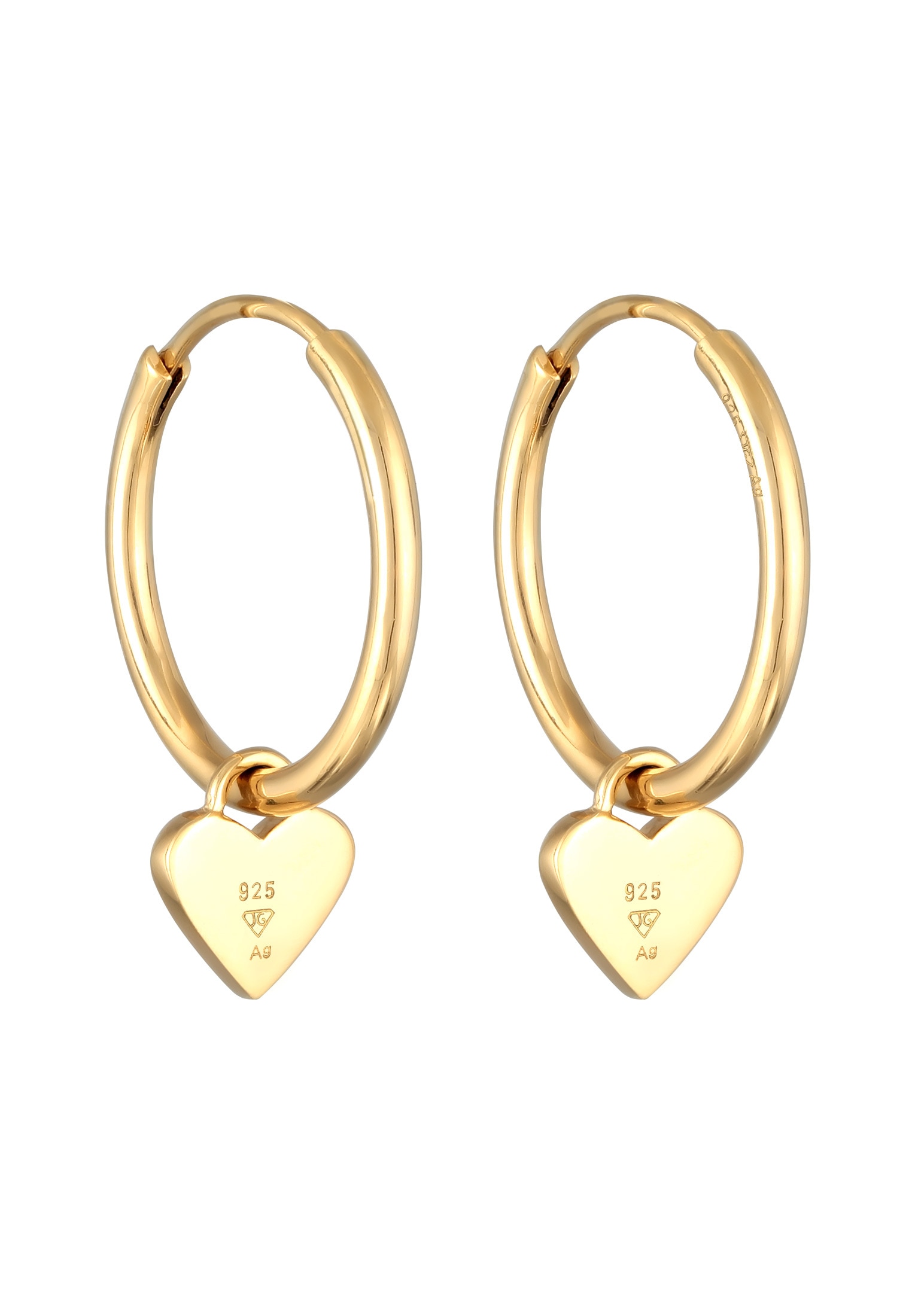 Elli Paar Creolen »Ohrringe Creolen Herz Love Emaille 925 Silber«