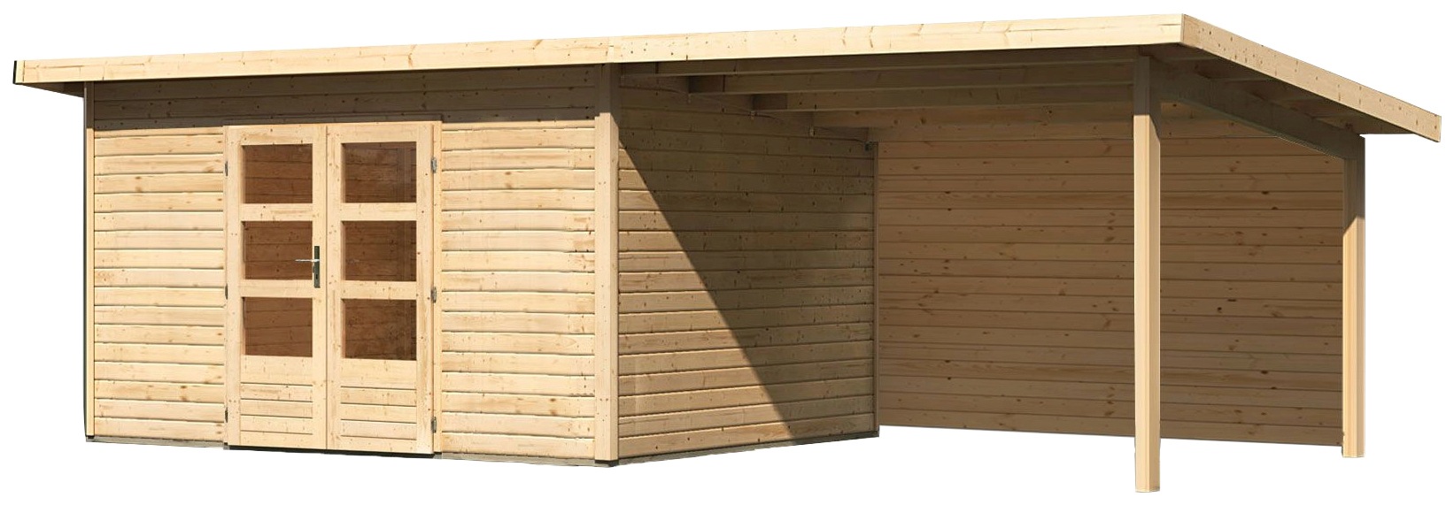 KONIFERA Gartenhaus »Perlsee 4« mit Anbaudach