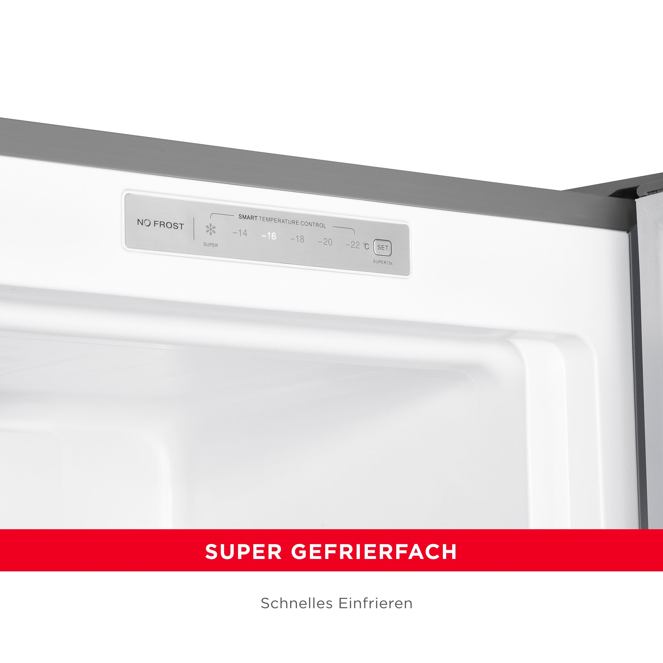 Hanseatic Gefrierschrank »HGS14355CNFI«, 143 cm hoch, 54 cm breit, NoFrost, Schnellgefrierfunktion, Türalarm