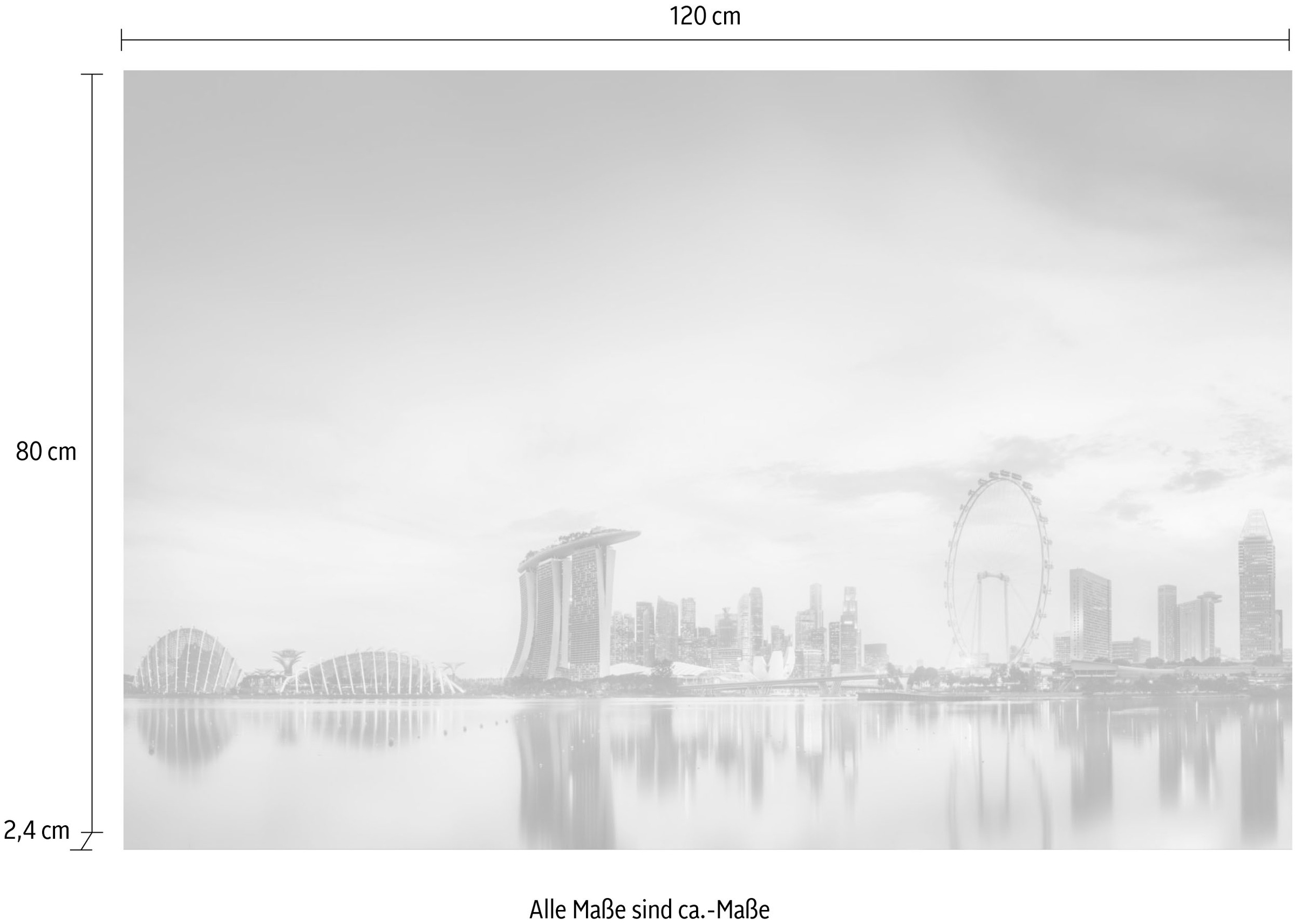 queence Acrylglasbild »Skyline«, Elemente der Architektur-Gebäude-Städte-Skyline, Fine Art-Print in Galeriequalität