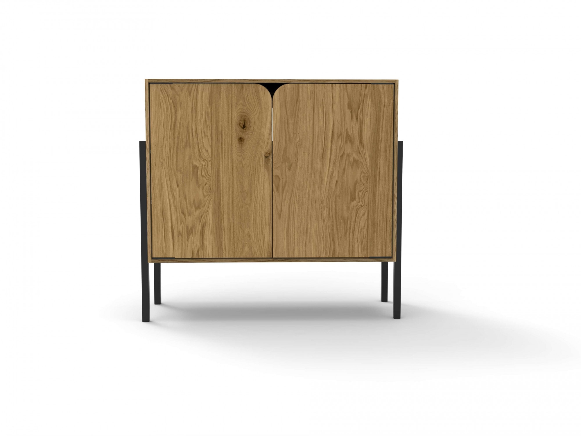 Sideboard »Finton«, mit 2 Türen, Korpuss aus massiver Eiche, Beine aus Metall