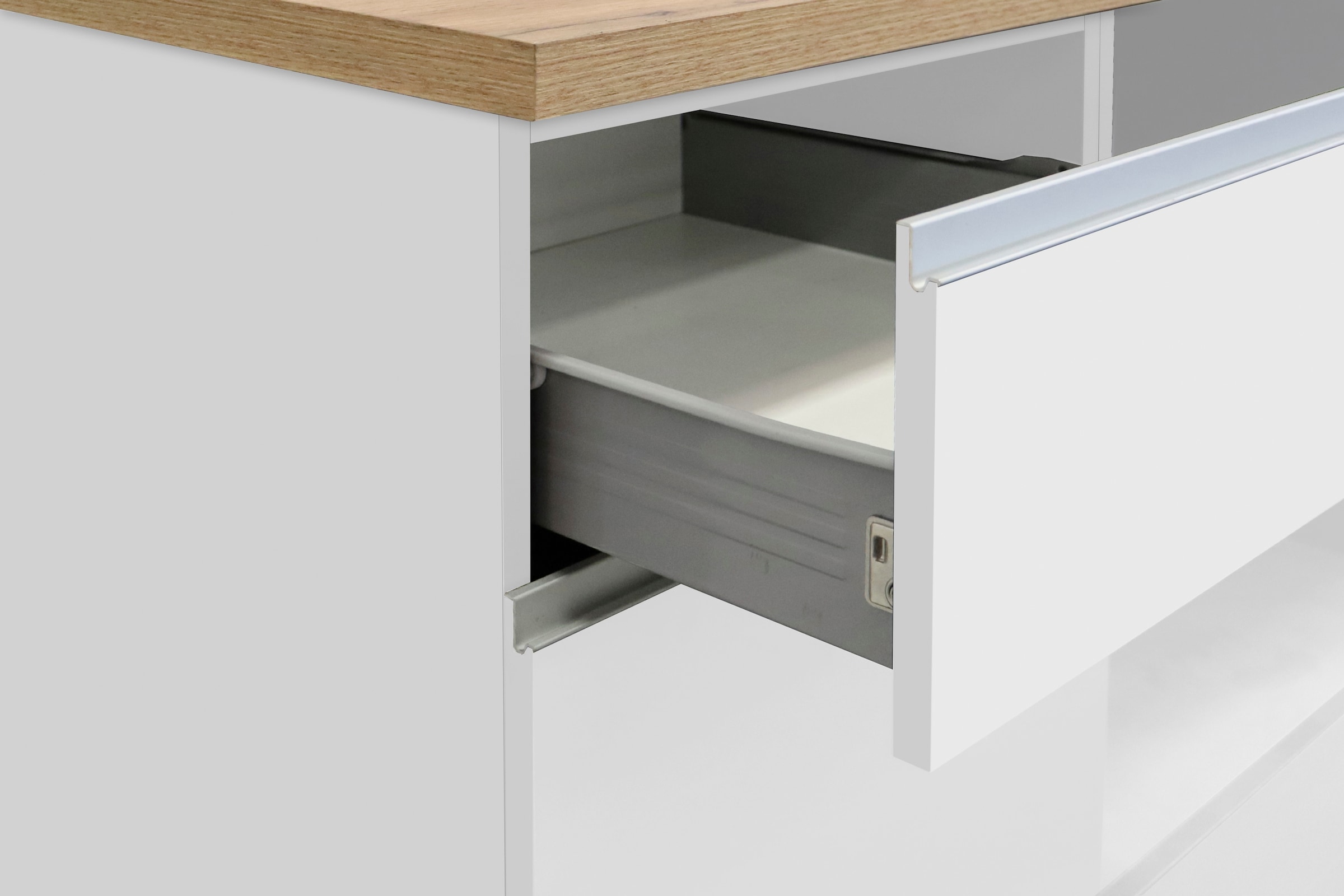 KOCHSTATION Küchenzeile »KS-Sole«, Breite 256 cm, Hängeregal, Geschirrabtropfschrank, ohne E-Geräte