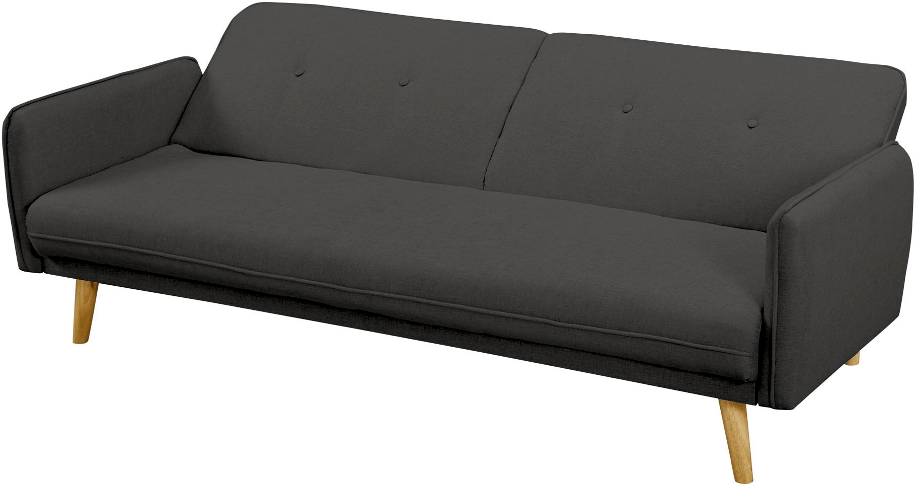 SalesFever Schlafsofa »Linköping, 3-Stizer, Sofa«, mit Knopfheftung im Rücken und Schlaffunktion, Breite 188 cm