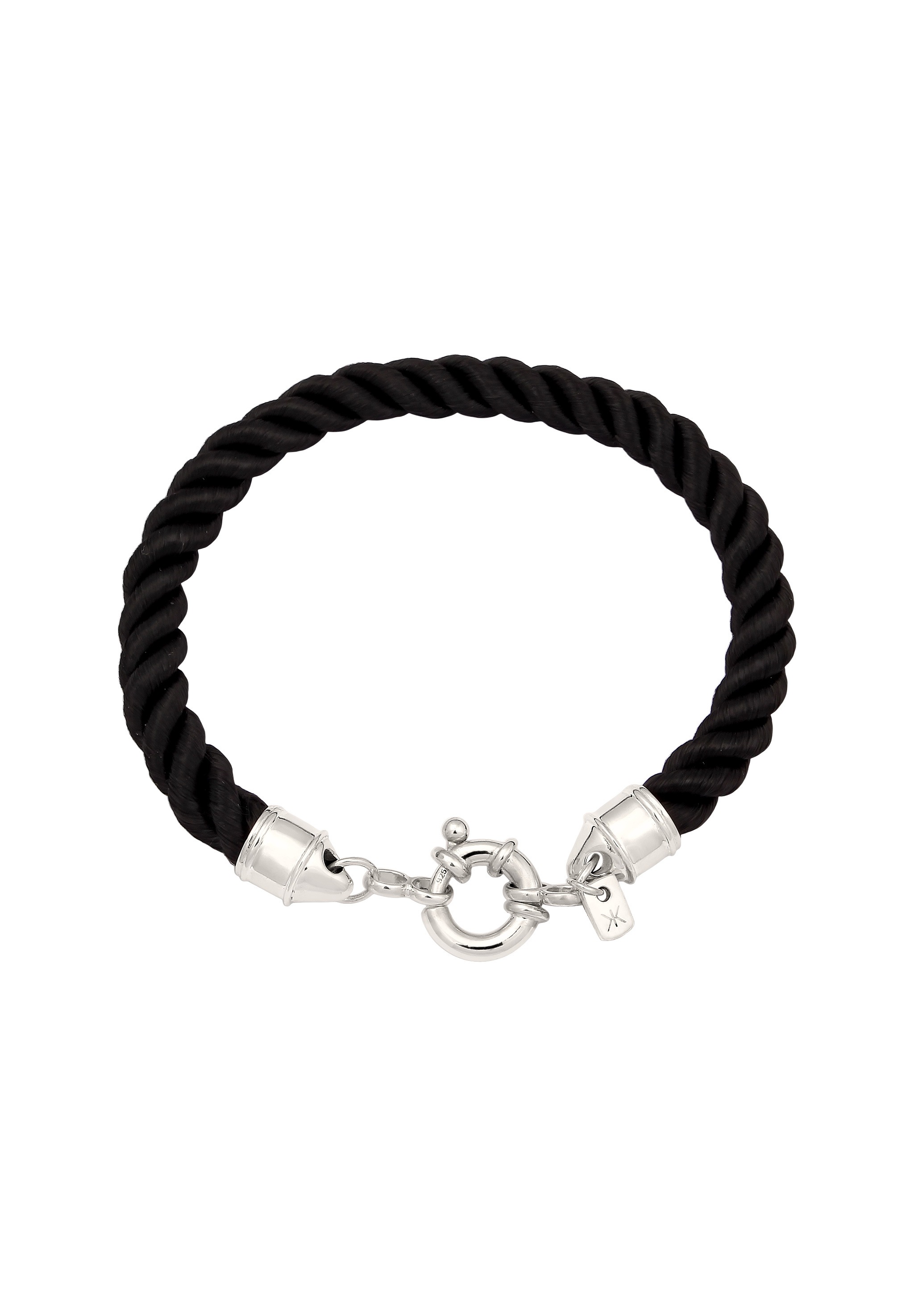 Kuzzoi Armkette »Armband Textil Kordel Schwarz 925 Sterling Silber«