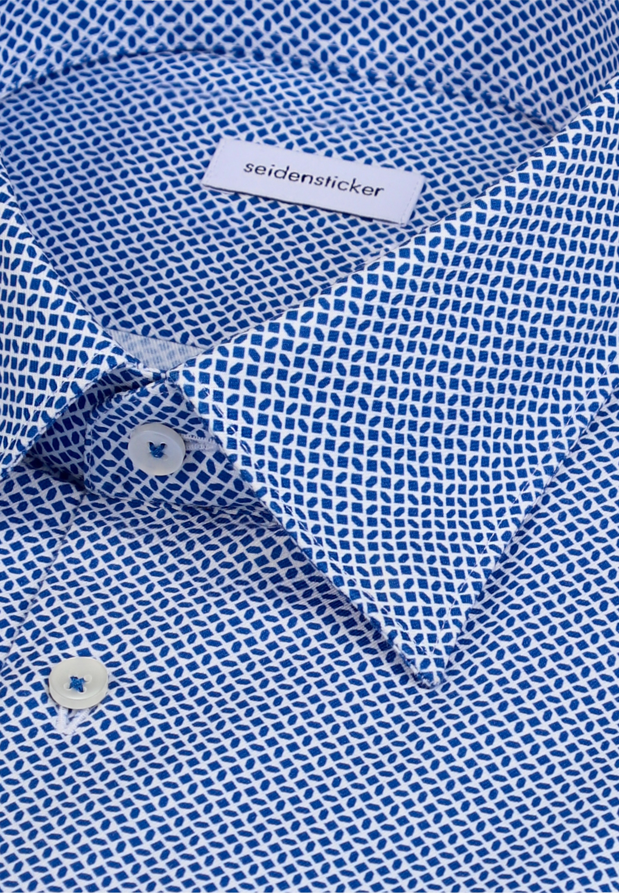 seidensticker Businesshemd »Schwarze Rose« Shaped 1/1 Covered-Button-Down-Kragen Druck