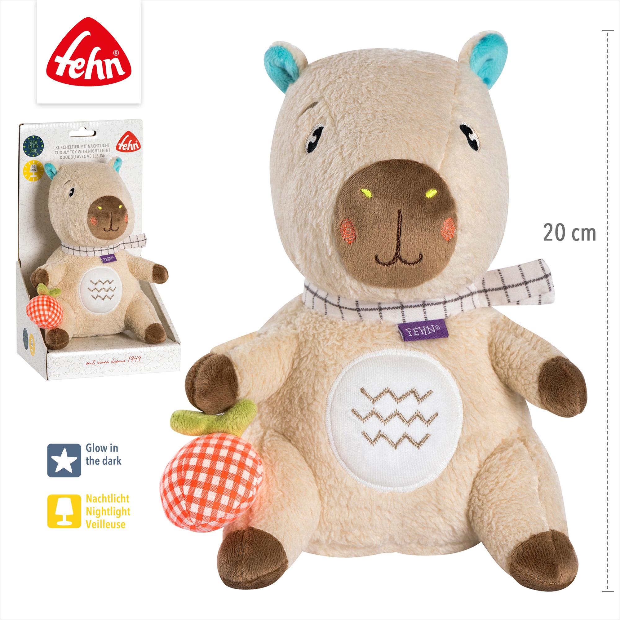 Fehn Kuscheltier »Capybara Clara, Nachtlicht Capybara« mit Licht
