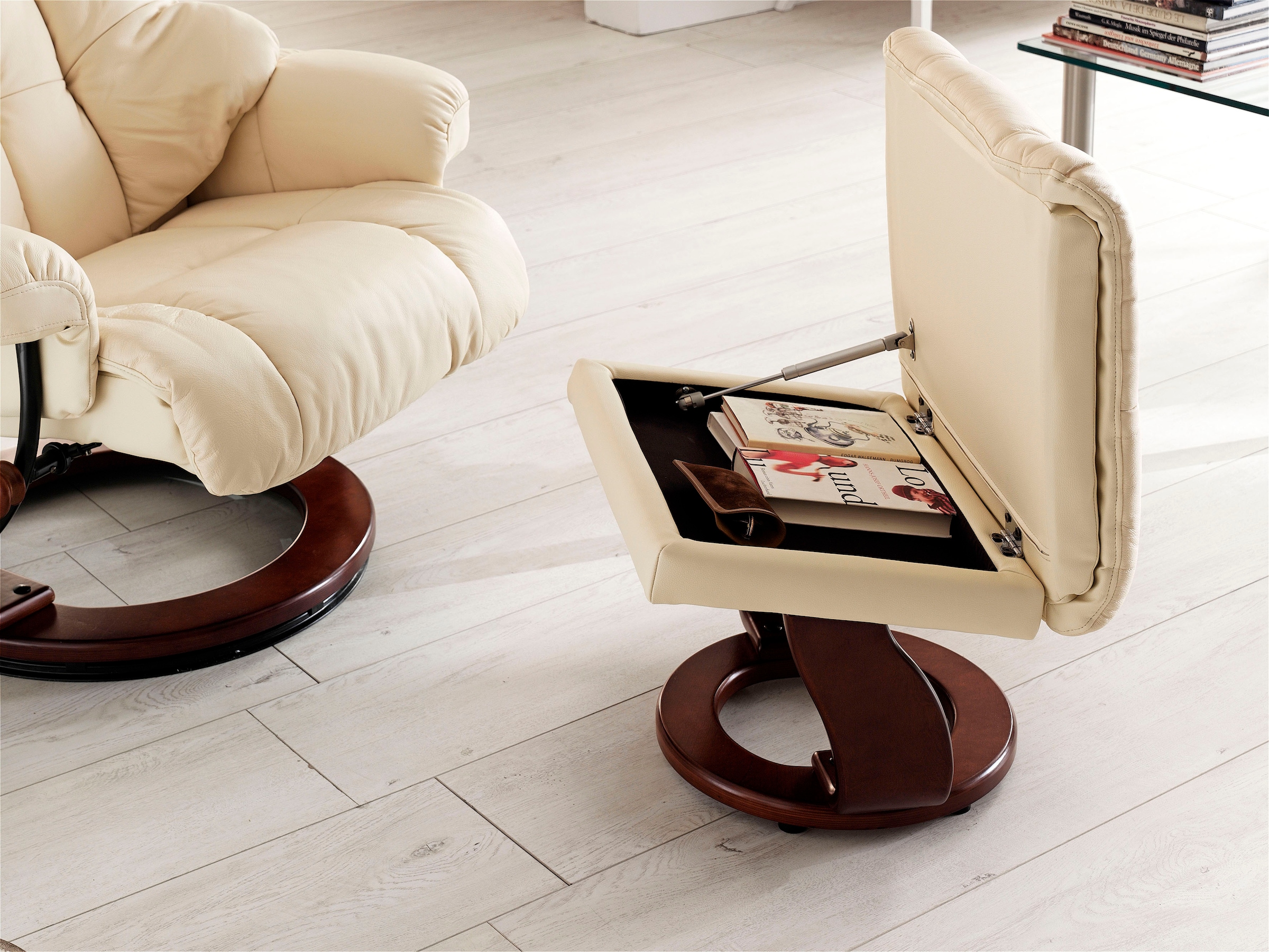 MCA furniture Relaxsessel »Calgary«, Fernsehsessel XXL 360°drehbar inkl. Hocker, belastbar bis 180 kg