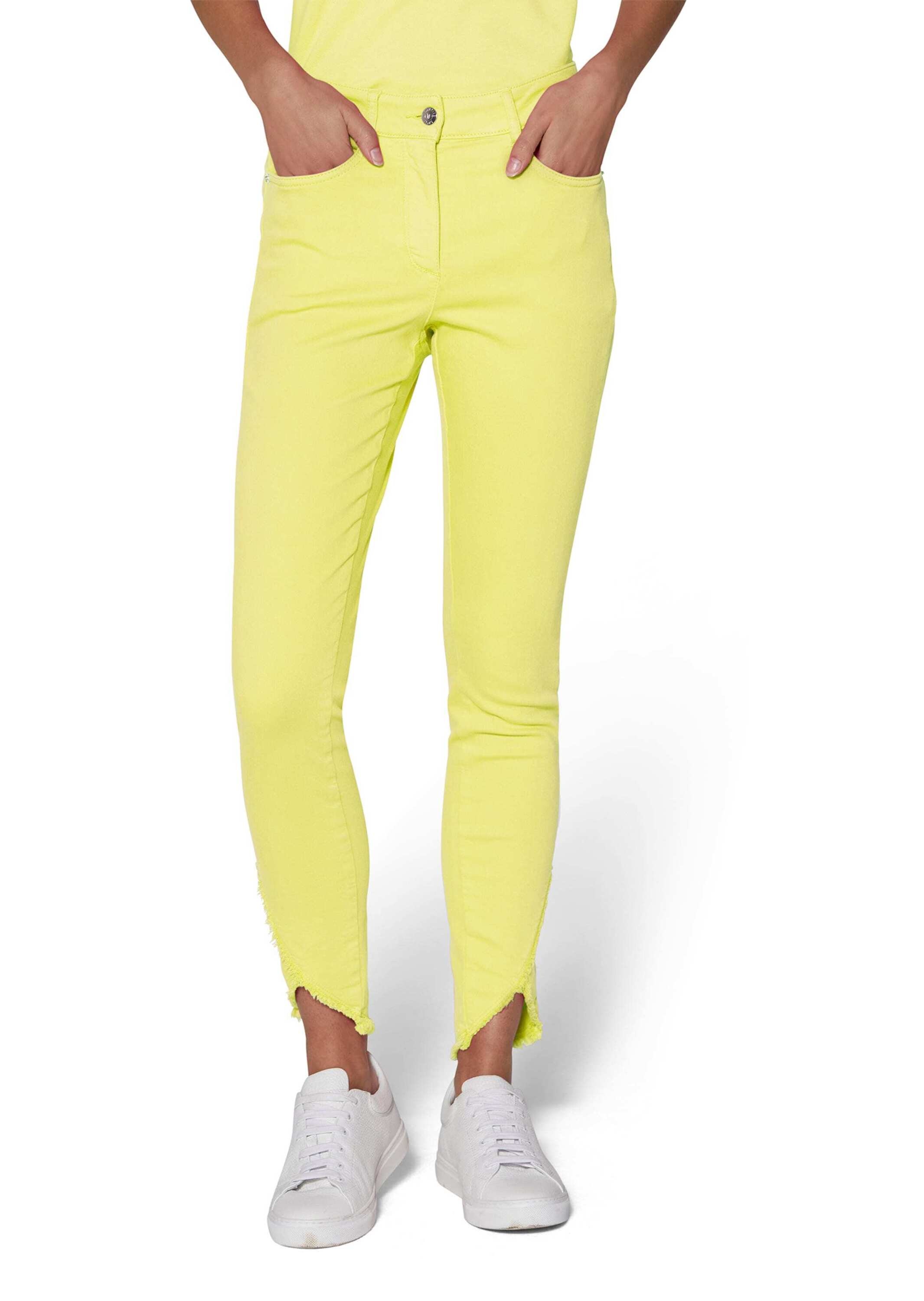 MADELEINE Regular-fit-Jeans »Jeans Verkürzte 5-Pocket-Hose mit Fransen«