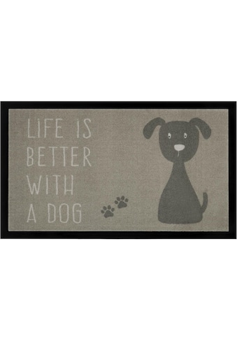 my home Fußmatte »Hund«, rechteckig, Rutschfest, Tiermotiv, Dog, mit Spruch,  Robust, Pflegeleicht