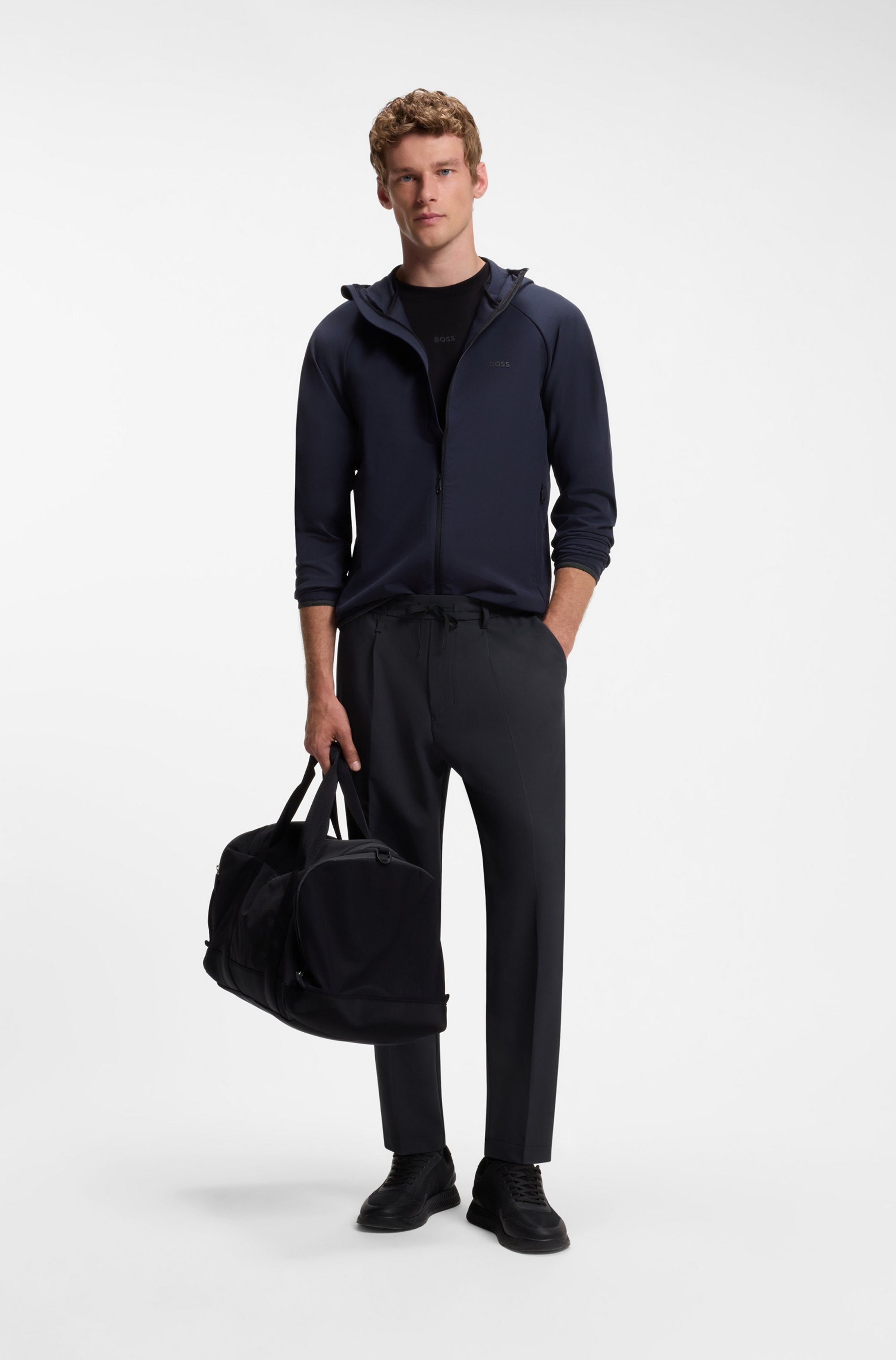 BOSS GREEN Webhose »T Convert-Pleat«  mit Zugbund und Markenlabel Bundfaltenhose Anzughose Stretchhose