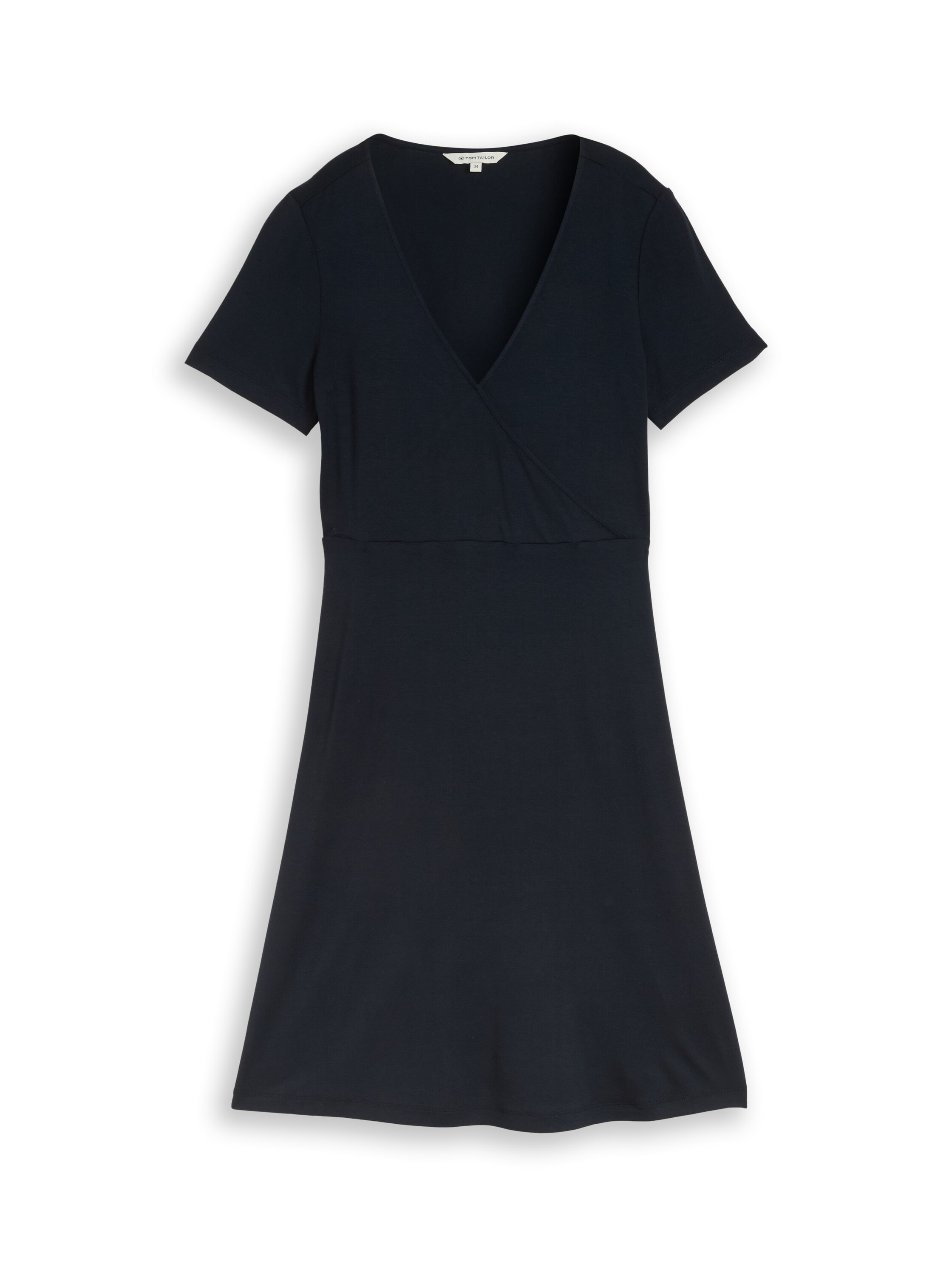 TOM TAILOR Sommerkleid »Regular over knee« Ohne Taschen Sommerkleid mit V-Ausschnitt und Viskose