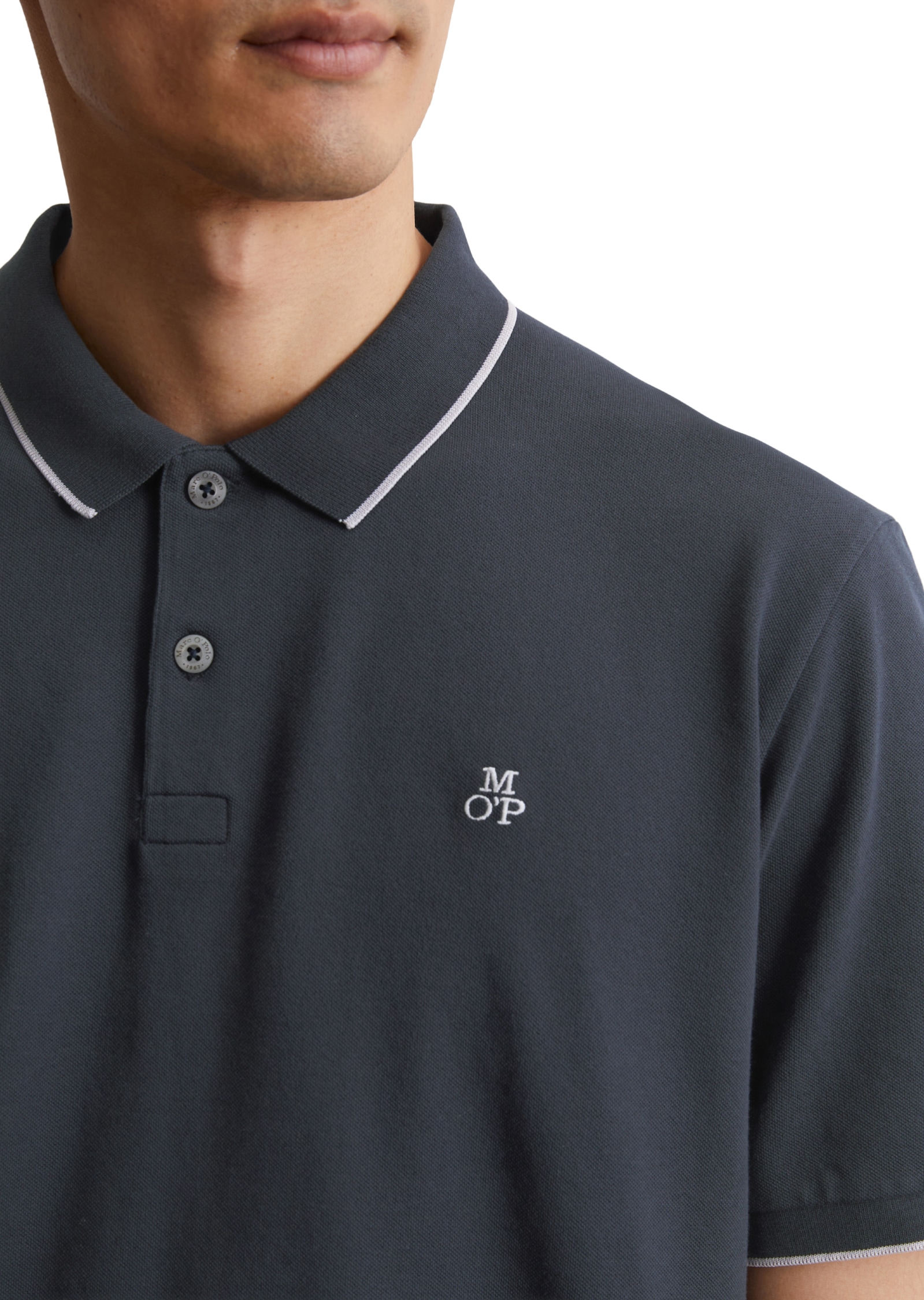 Marc O'Polo Poloshirt, aus Piqué, regular fit, kontrastfarbene Details