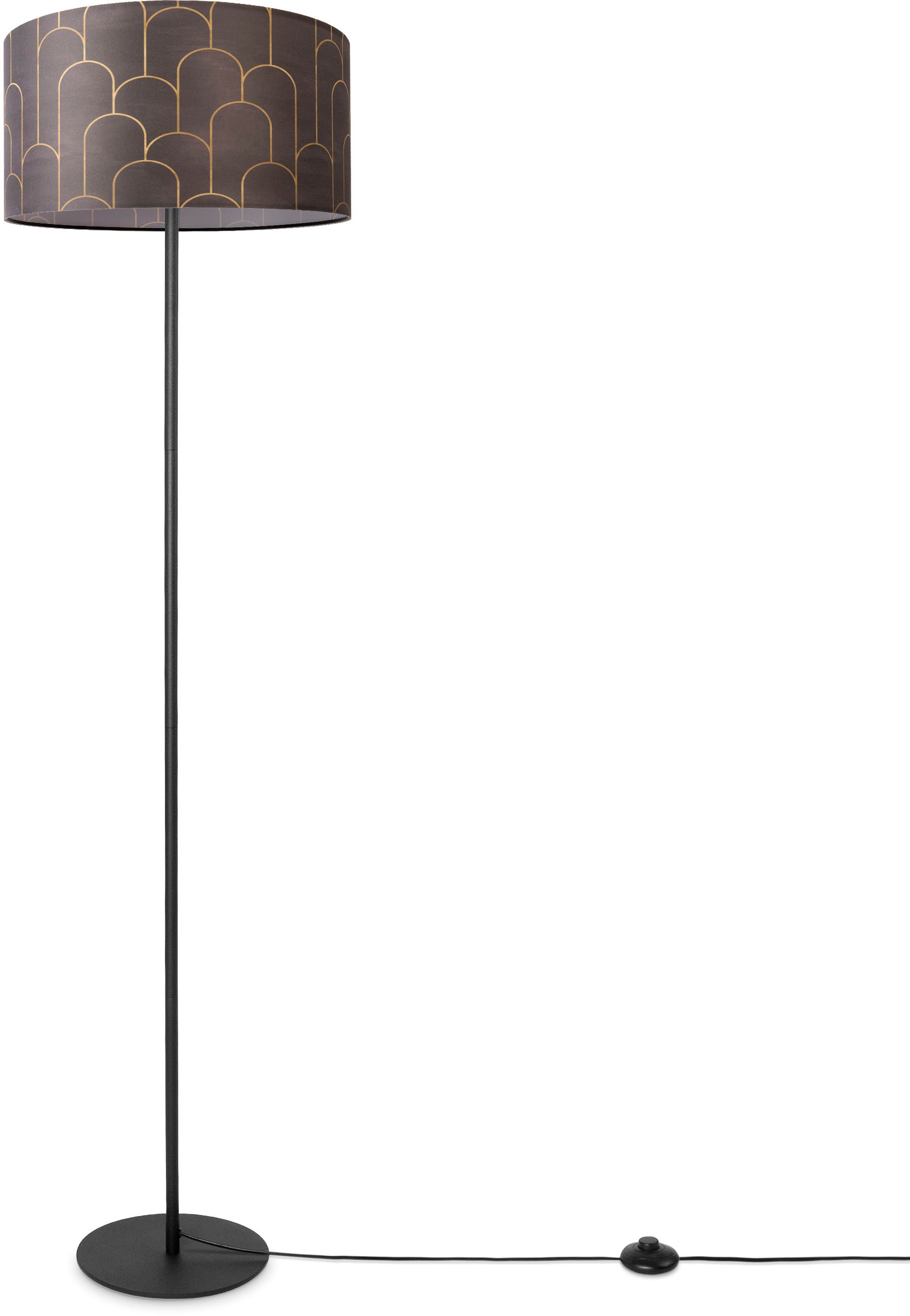 Paco Home Stehlampe »Luca Pillar«, Leuchtmittel E27 | ohne Leuchtmittel, Stehlampe Mit Schirm Wohnzimmer Lampenschirm Stoff Modern Abstrakt