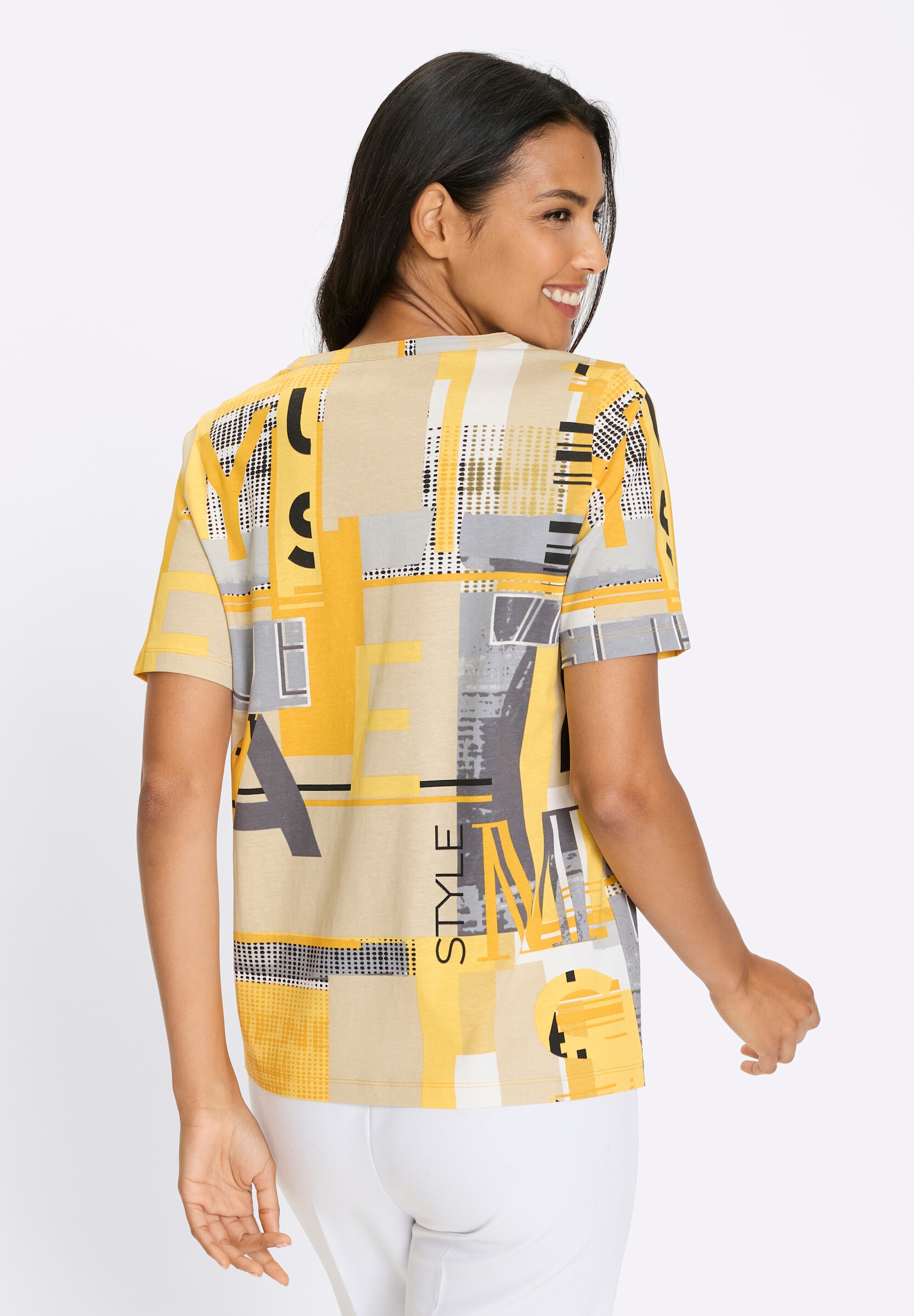 Sieh an! T-Shirt »Kurzarm-Shirt Kurzarmshirt mit kurzer Knopfleiste«