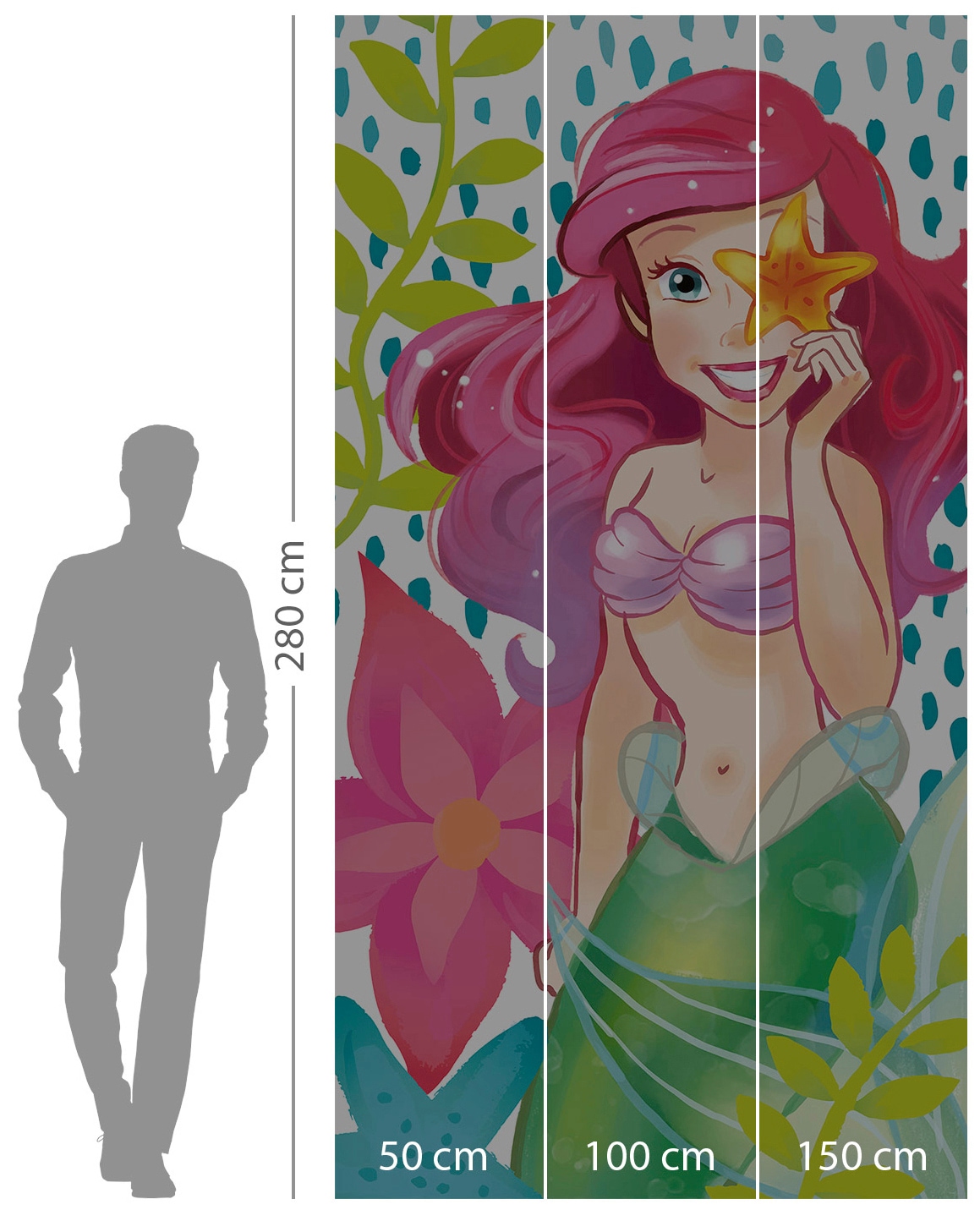 Komar Vliestapete »Digitaldruck Vlies -  Ariel Seastar - Größe 150 x 280 cm« bedruckt glatt Kinderzimmer