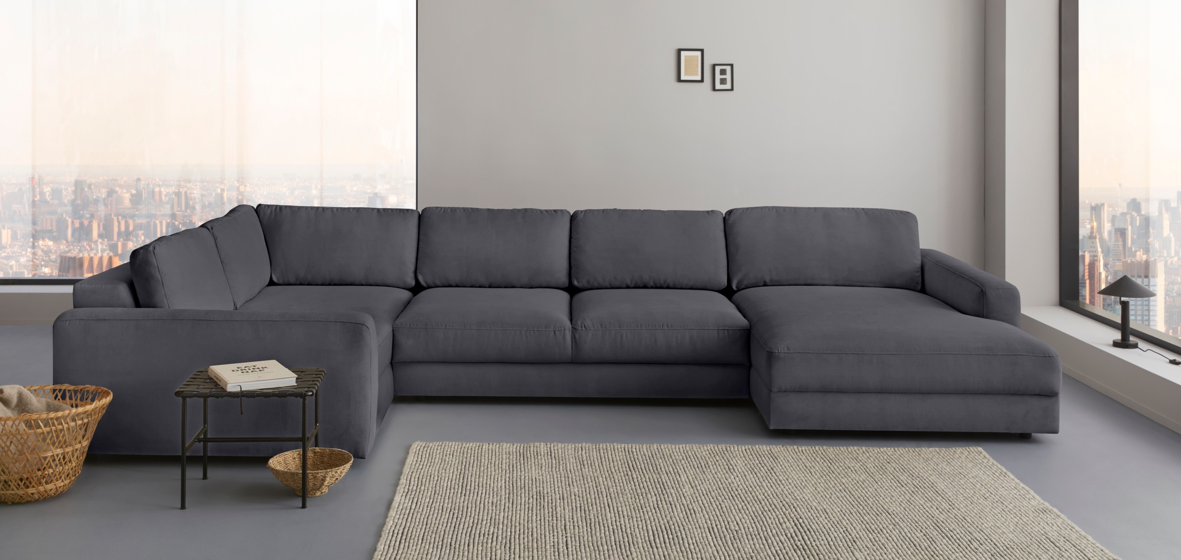 Places of Style Sofa-Mittelelement »Bloomfield Mega Hocker in 2 Größen«, passende Erweiterung zur Serie "Bloomfield", als Mittelelement passend