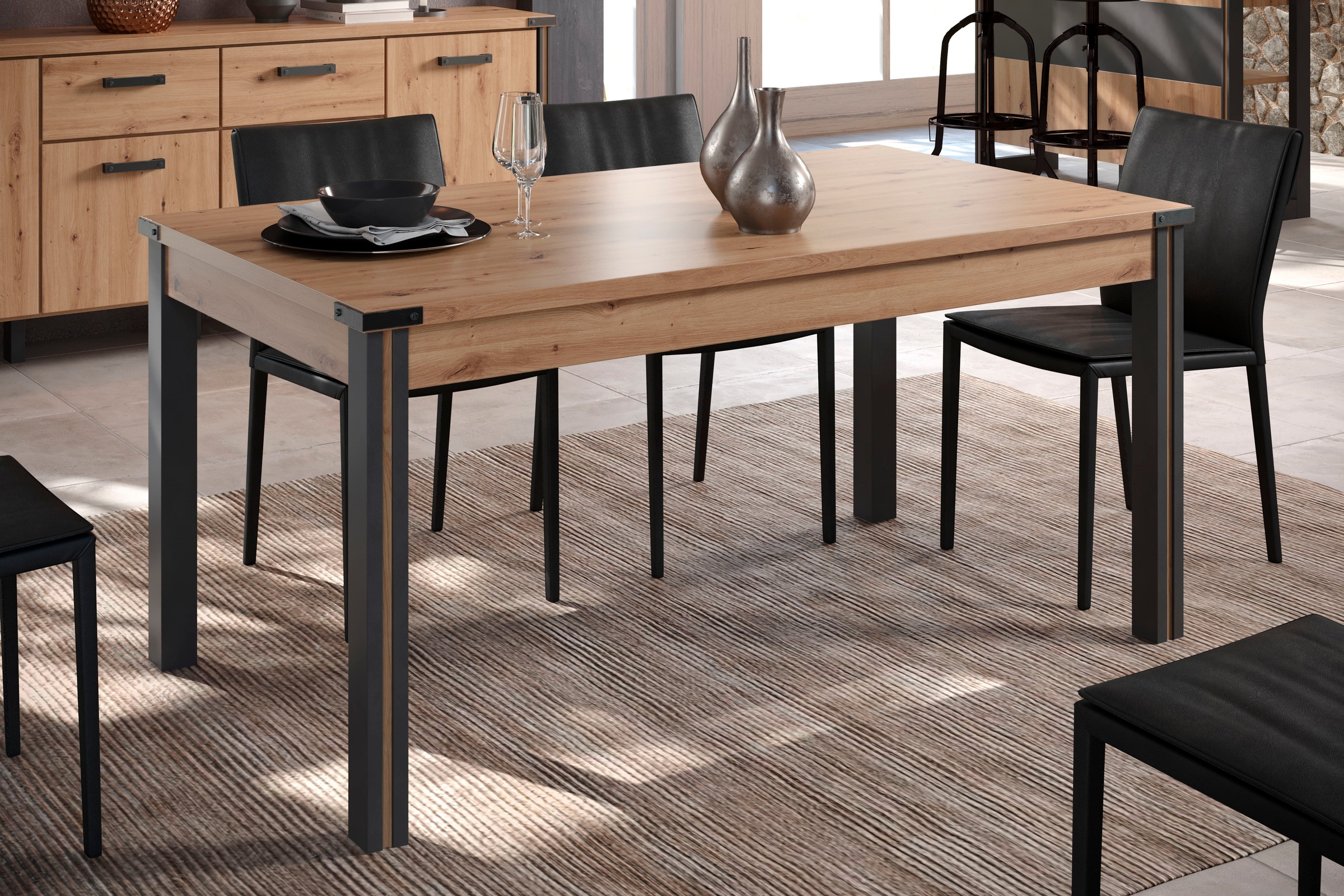 Home affaire Esstisch »Mia«, (1 St.), Esszimmertisch, rechteckige Form - (B/T/H) 160/90/77 cm