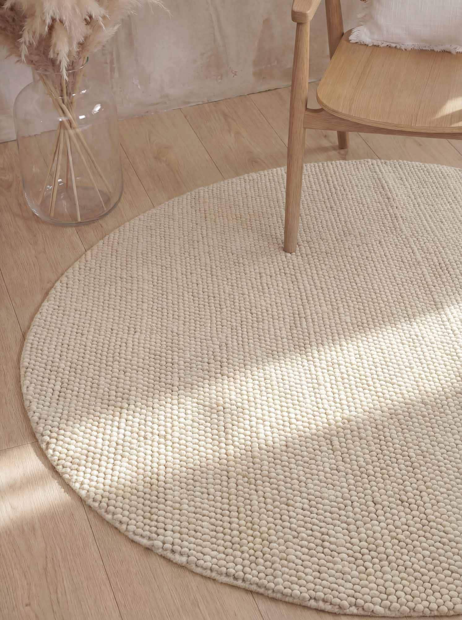 Ted Baker Wollteppich »Diana« rund 16 mm Höhe Wolle, Natur, Handgemacht, Wohnzimmer, Esszimmer, Schlafzimmer, Skandi
