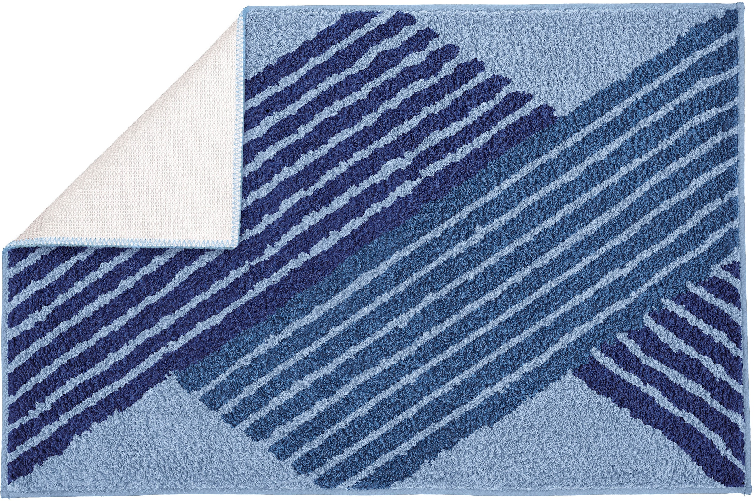 Kleine Wolke Badematte »Cross«, rutschhemmend beschichtet, fußbodenheizungsgeeignet, Badteppich, modernes Design