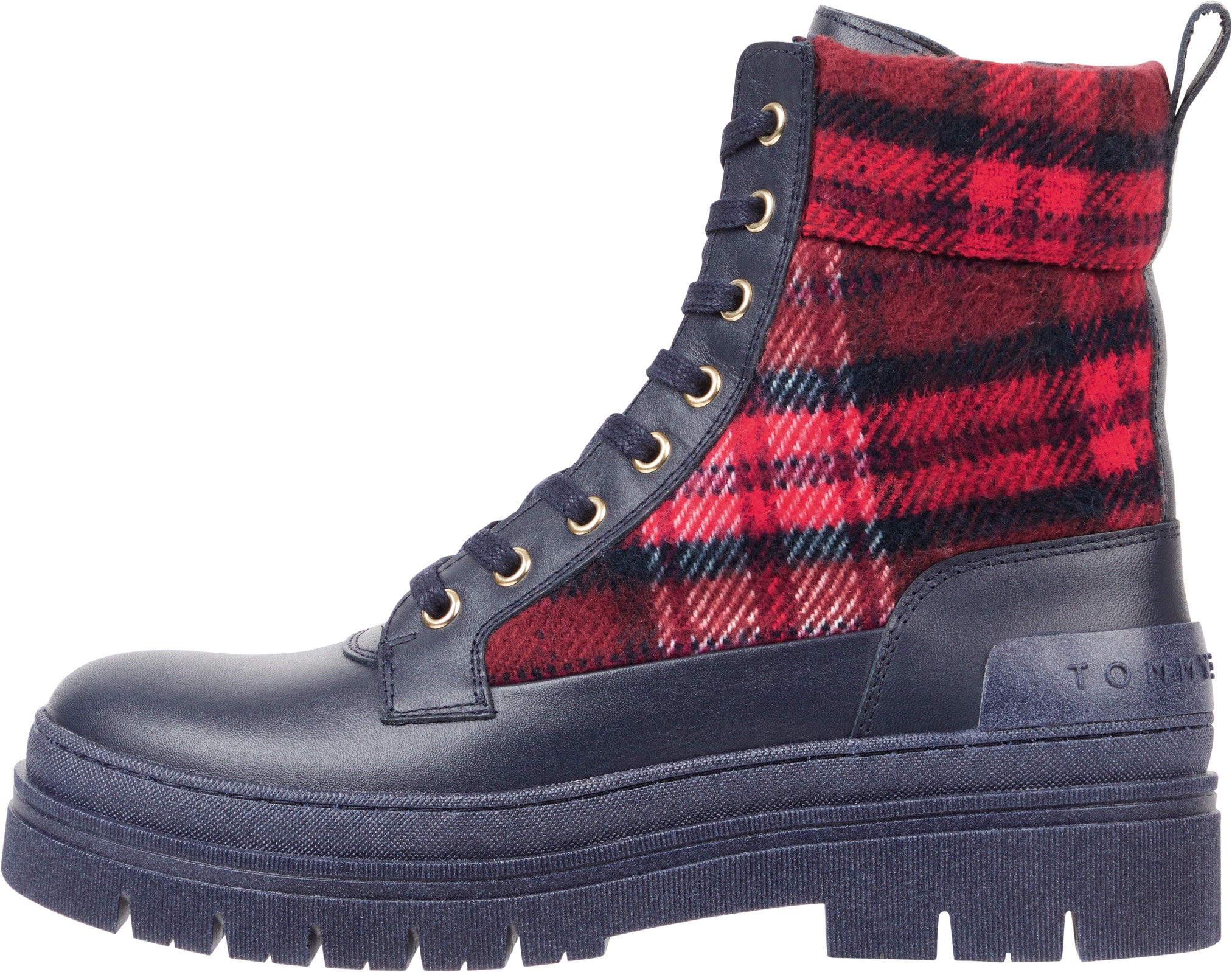 Tommy Hilfiger Schnürstiefelette »FEMININE TARTAN LACE UP BOOTIE«, mit coolem Karo-Muster