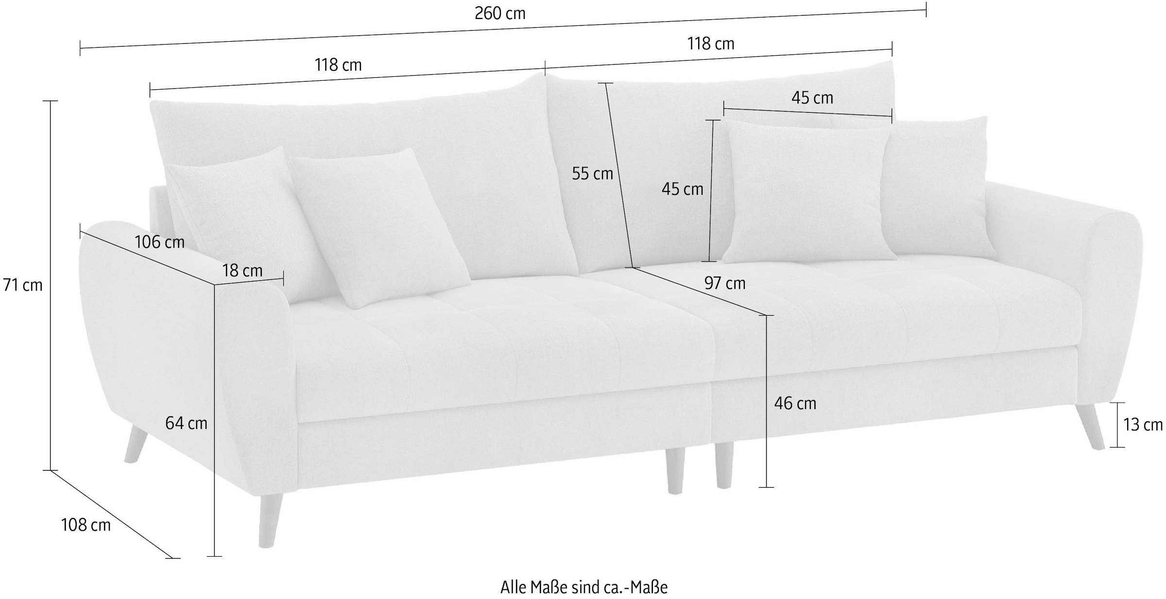 Mr. Couch Big-Sofa »Blackburn II«, Mit Kaltschaumpolsterung bis 140 kg belastbar