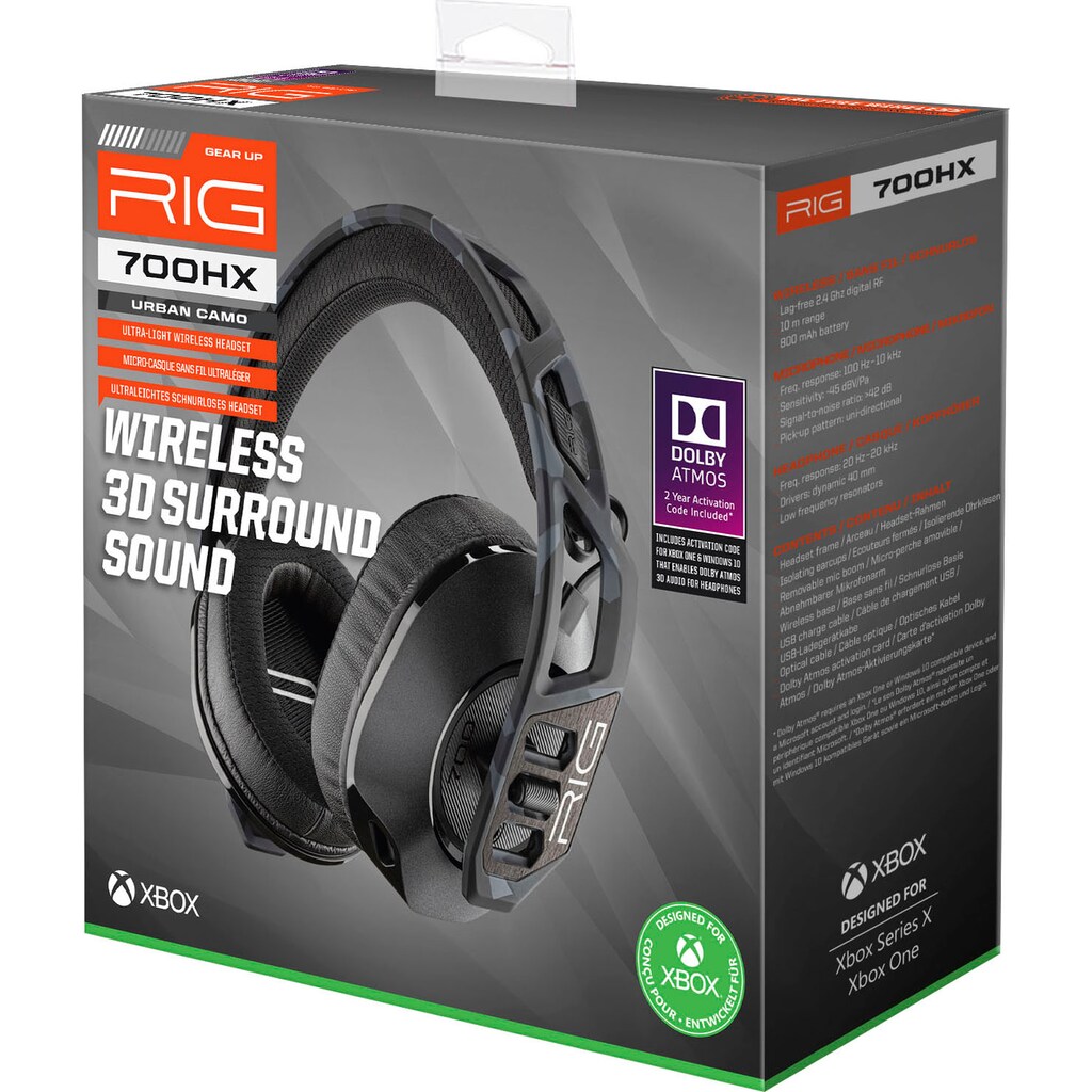 nacon Gaming-Headset »RIG 700HX Gaming-Headset«, Geräuschisolierung-Mikrofon abnehmbar-Rauschunterdrückung